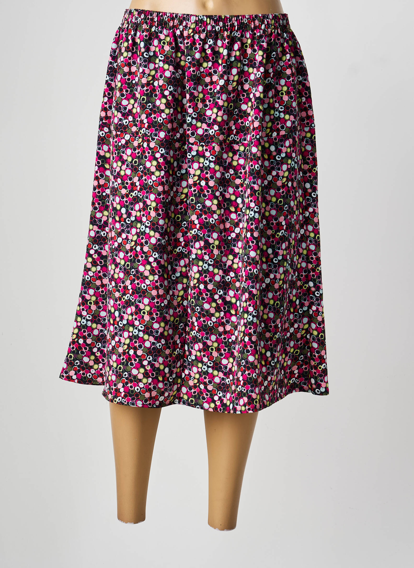 Jupe mi-longue taille normale rose GRIFFON femme