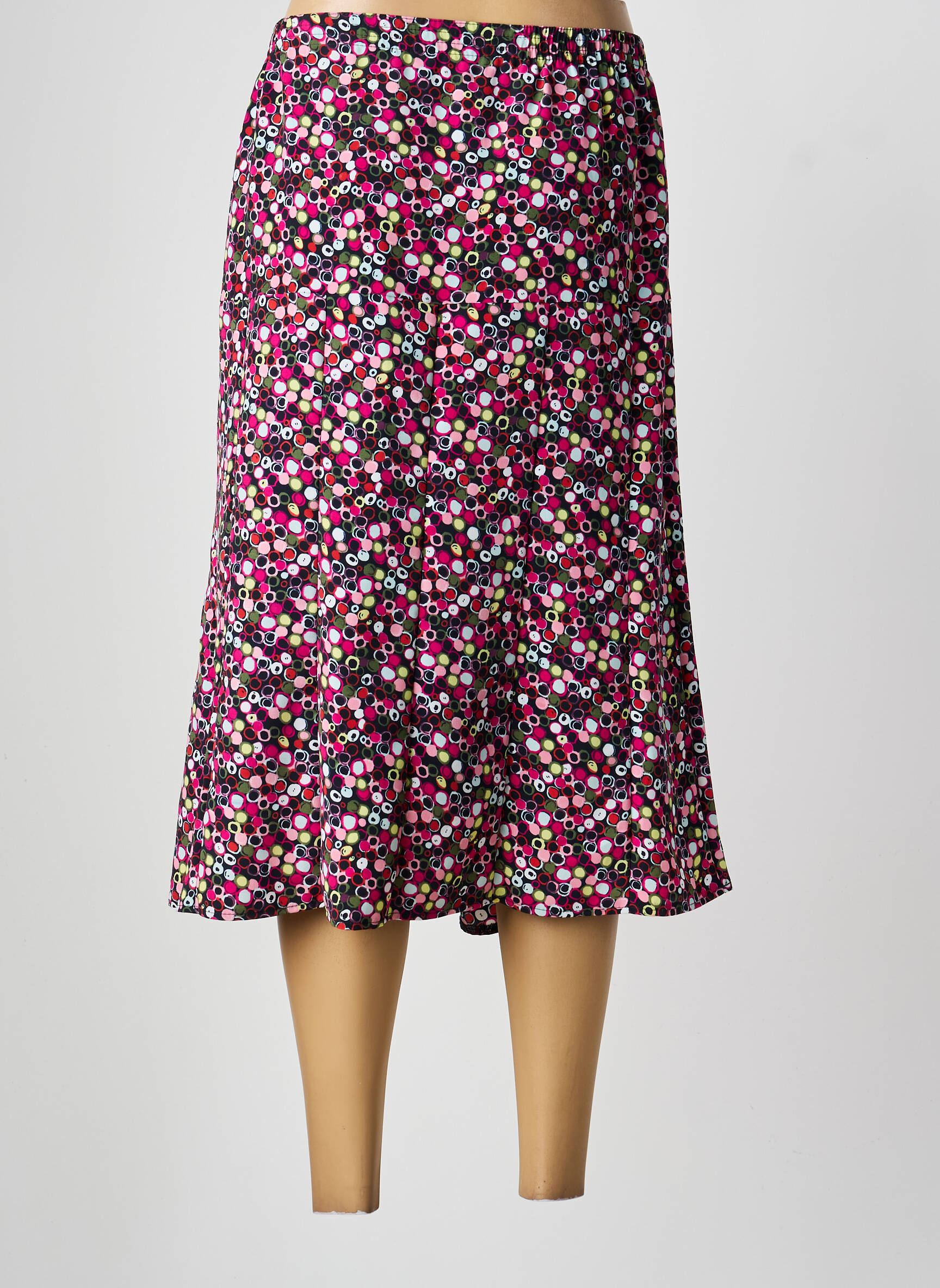 Jupe mi-longue taille normale rose GRIFFON femme