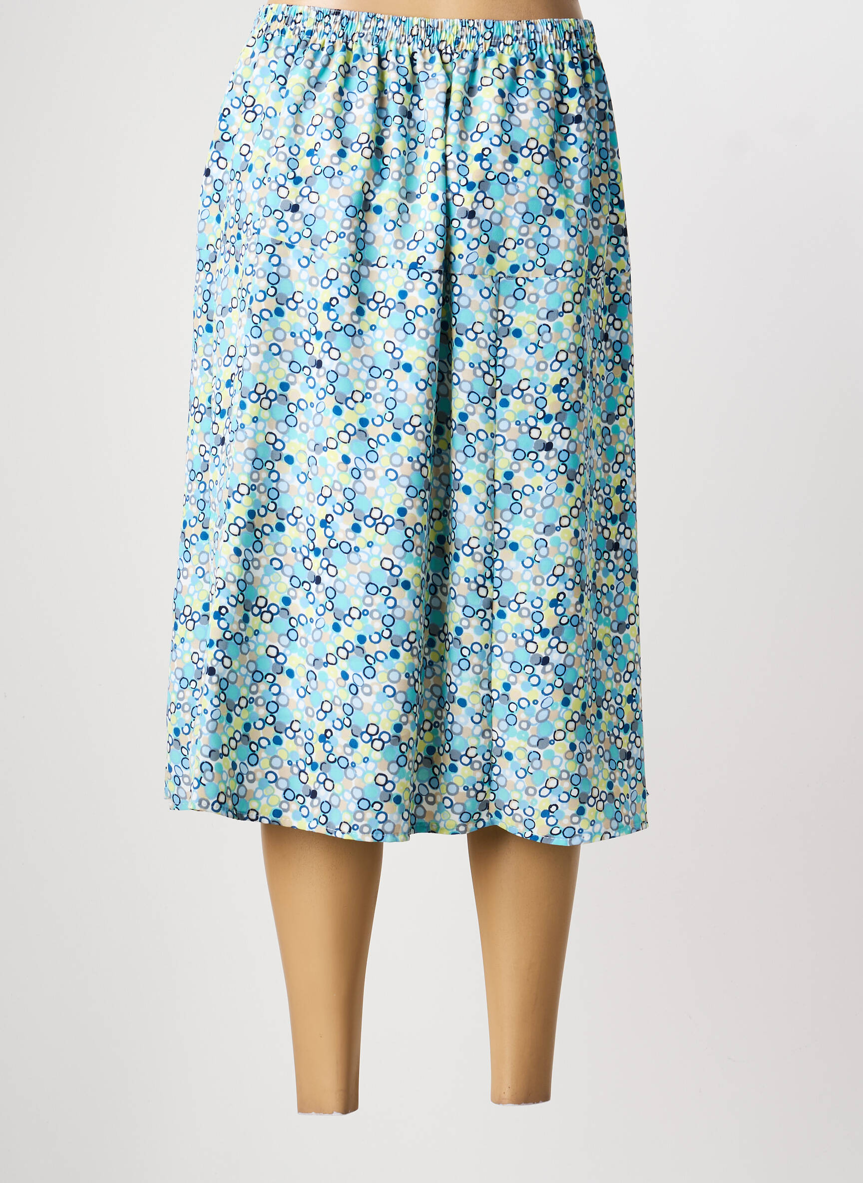 Jupe mi-longue taille normale bleu GRIFFON femme