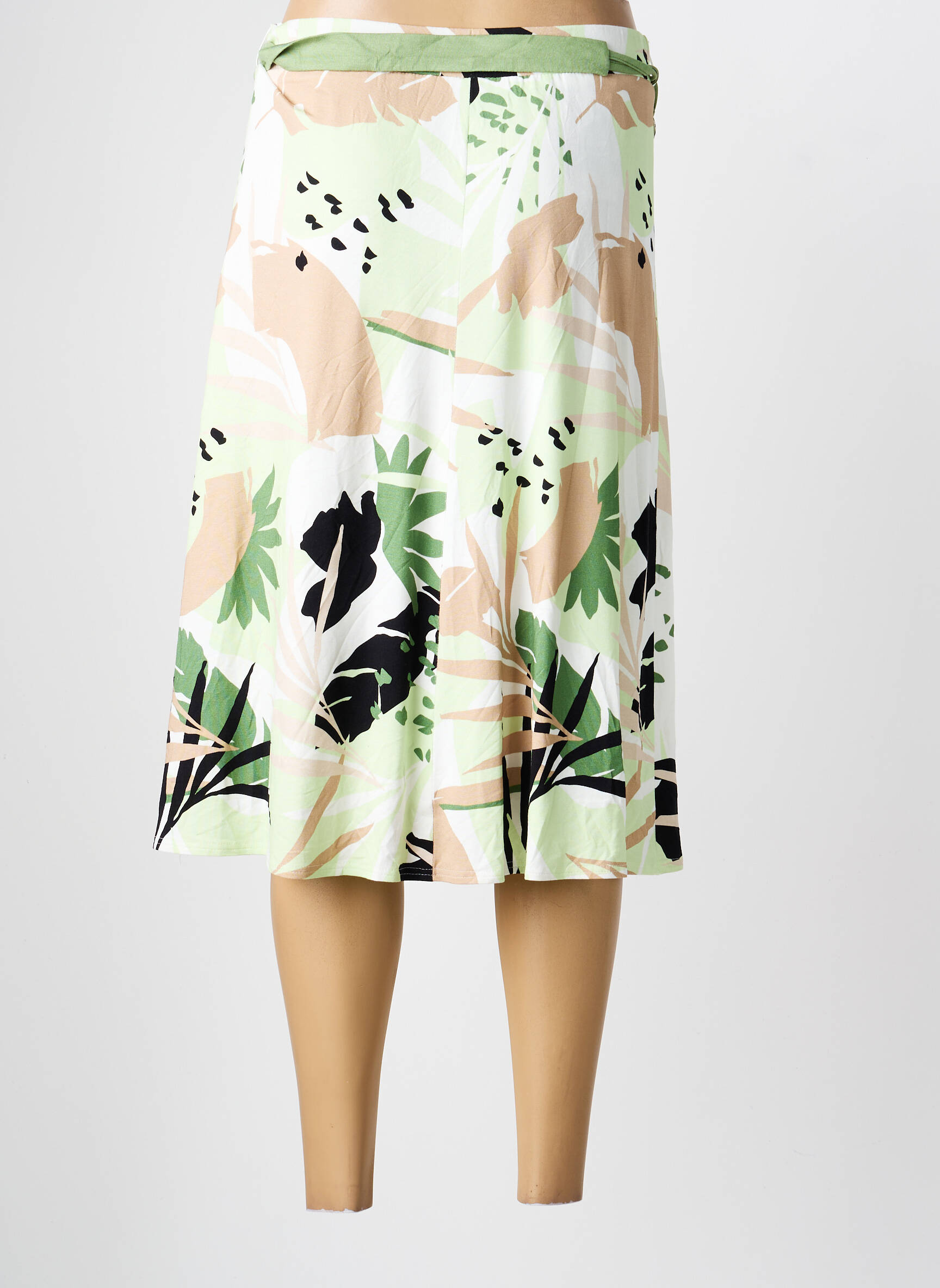 Jupe mi-longue stretch vert FRANK WALDER femme