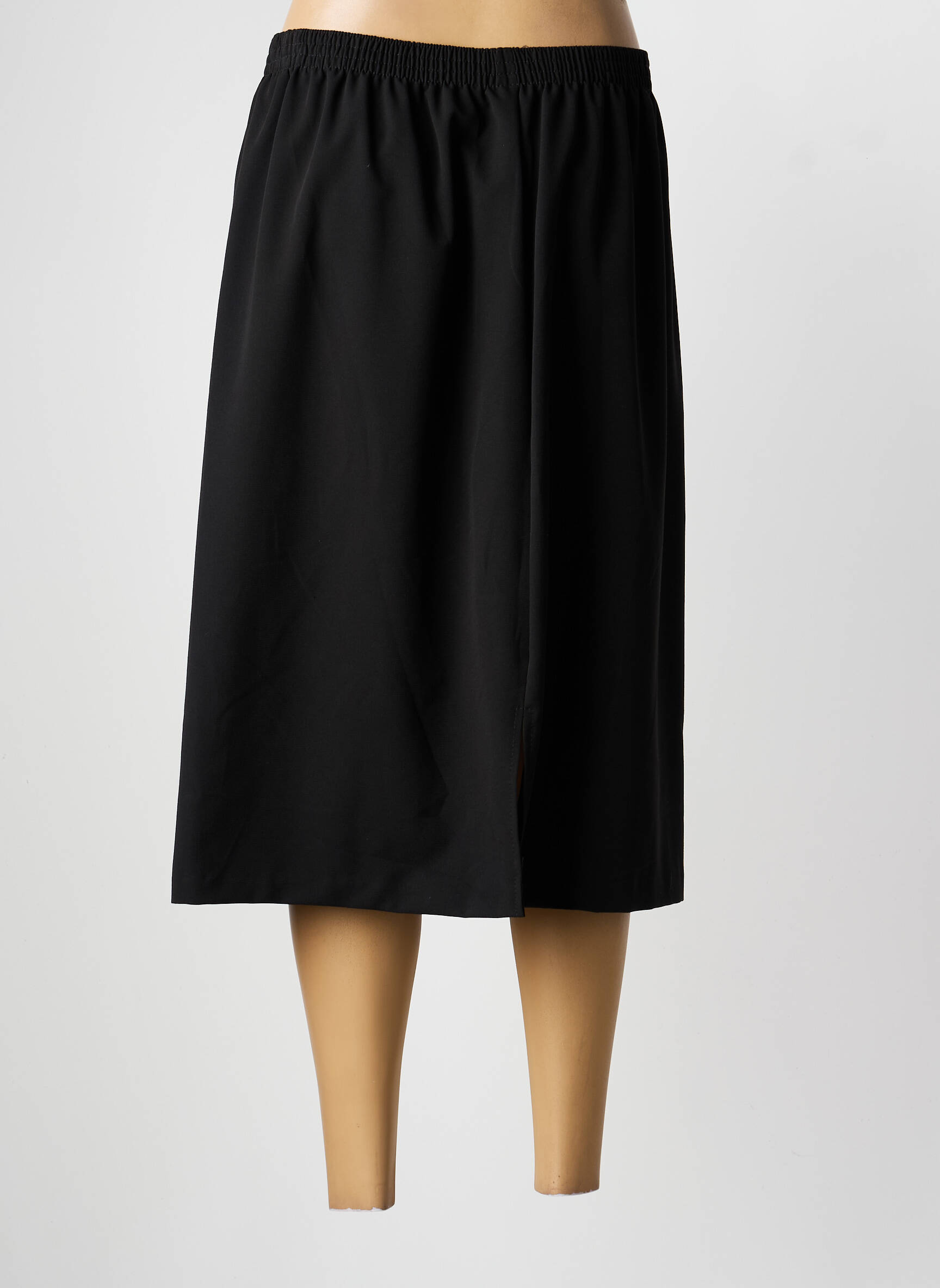 Jupe mi-longue coupe droite noir GRIFFON femme