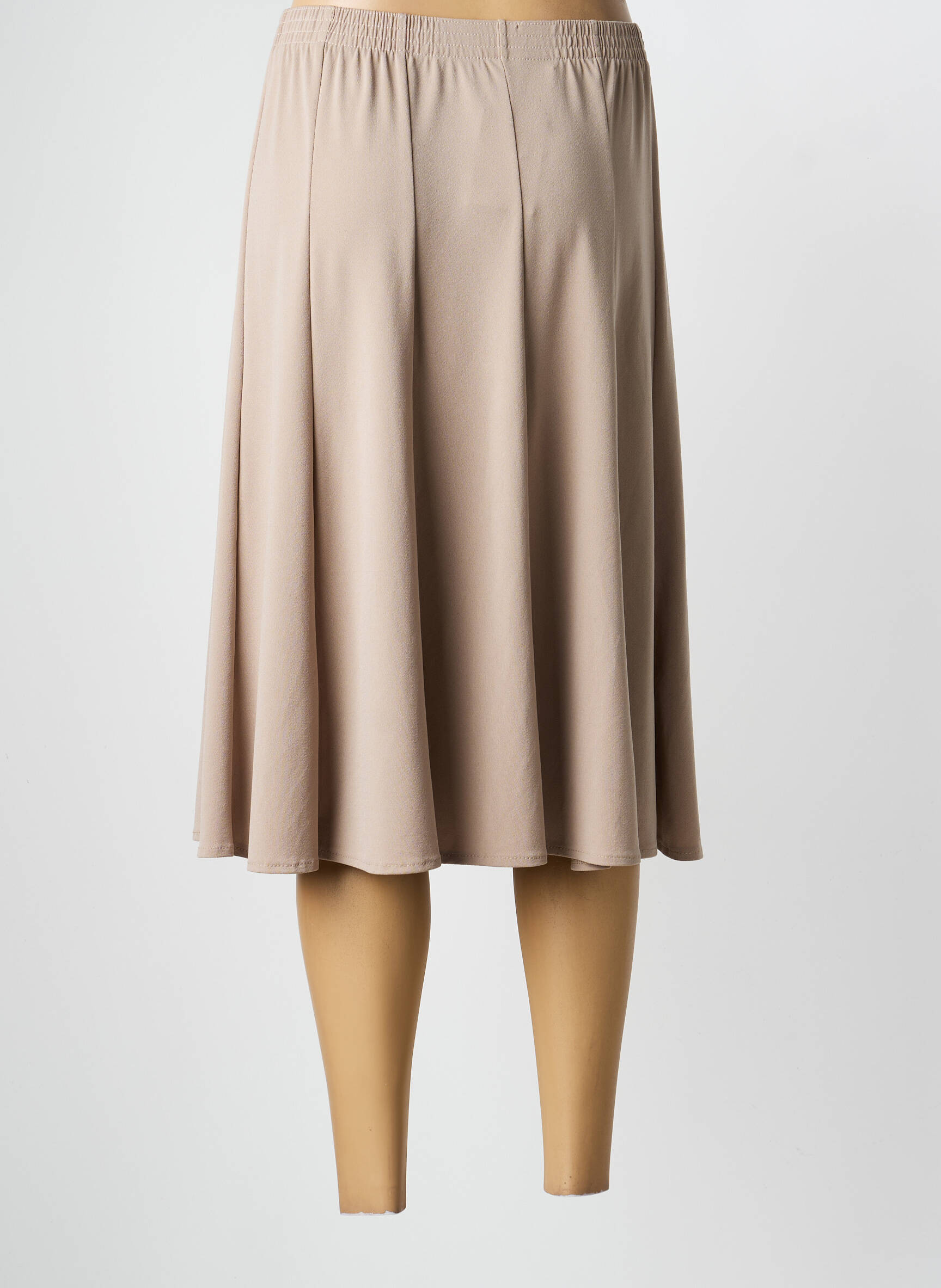 Jupe mi-longue stretch marron GRIFFON femme