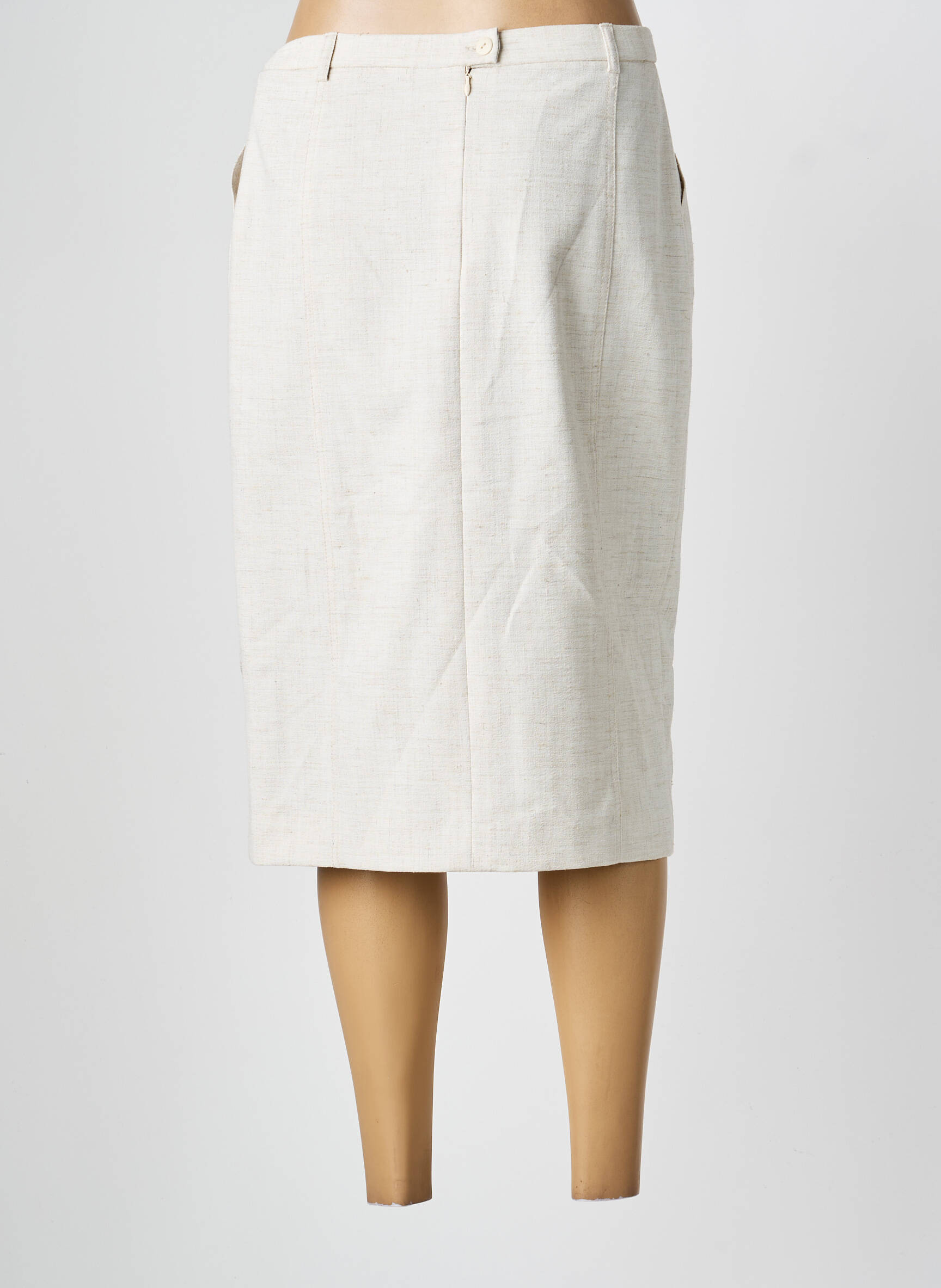 Jupe mi-longue taille à pinces beige PAUPORTÉ femme