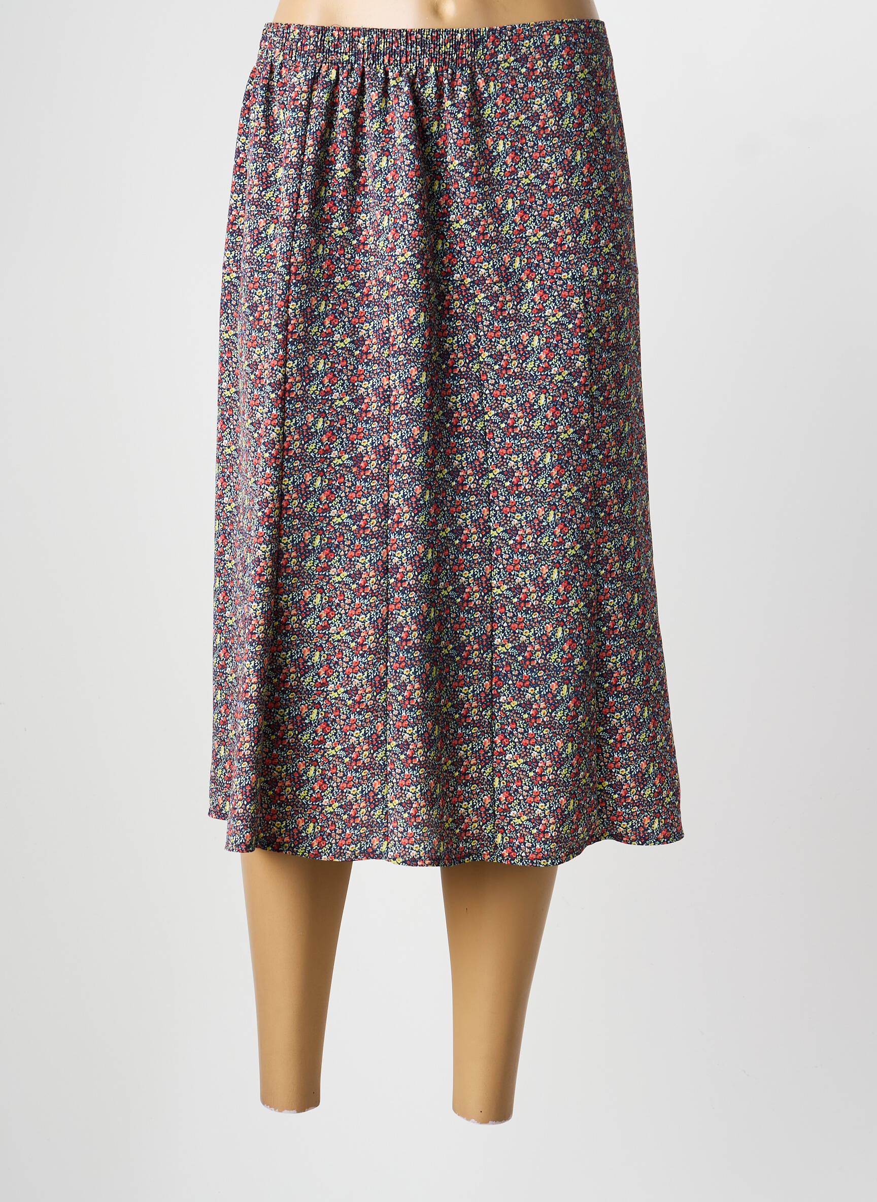 Jupe mi-longue taille normale bleu GRIFFON femme