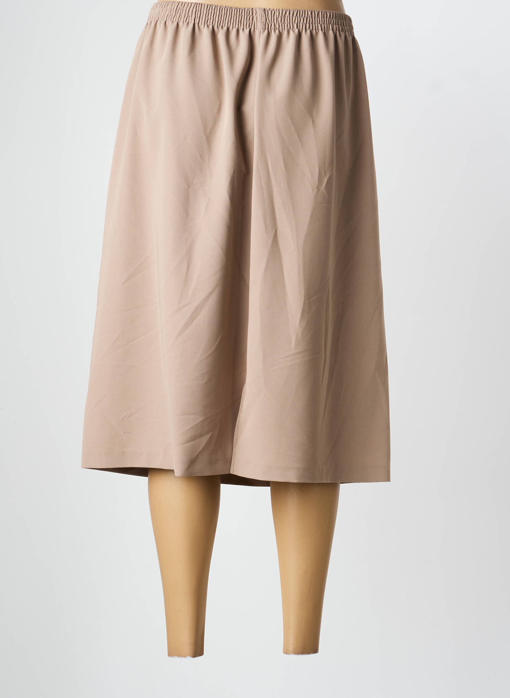 Jupe mi-longue coupe droite marron GRIFFON femme