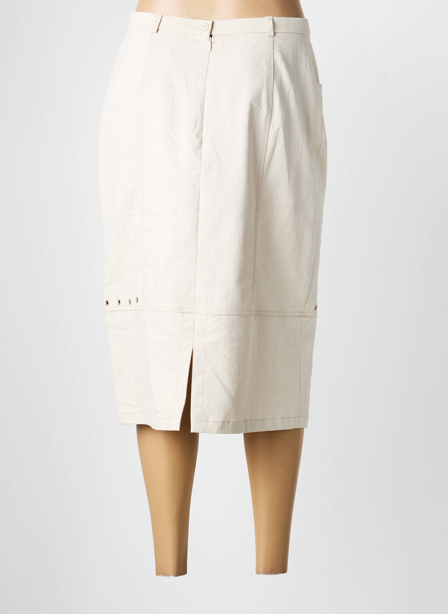 Jupe mi-longue taille à pinces beige PAUPORTÉ femme