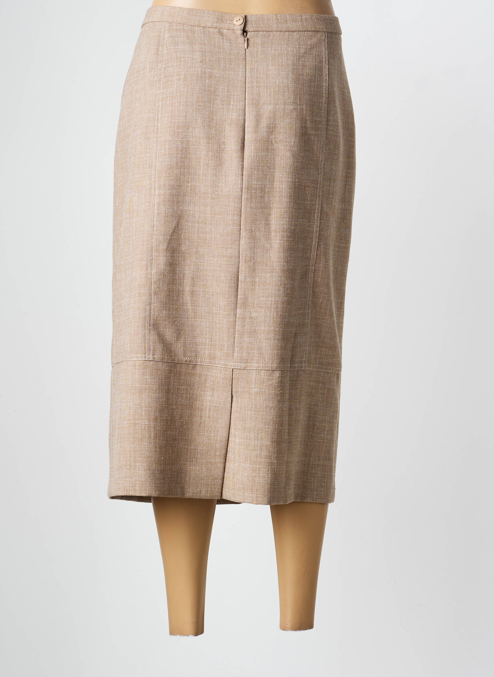 Jupe mi-longue taille à pinces marron PAUPORTÉ femme