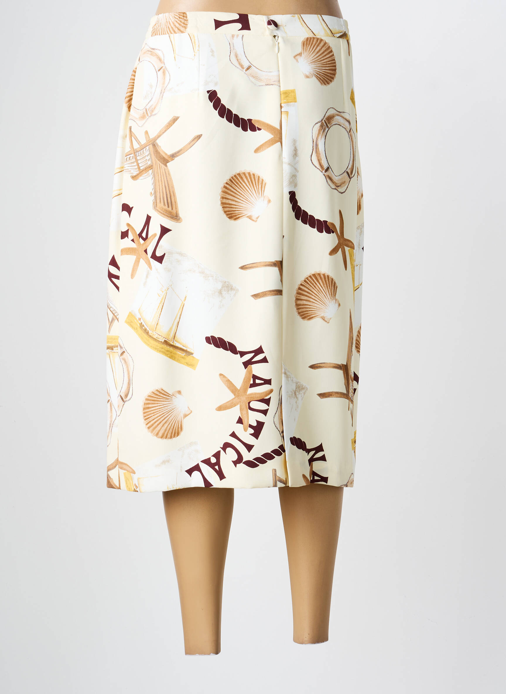 Jupe longue imprimé fantaisie beige PIER BÉ femme