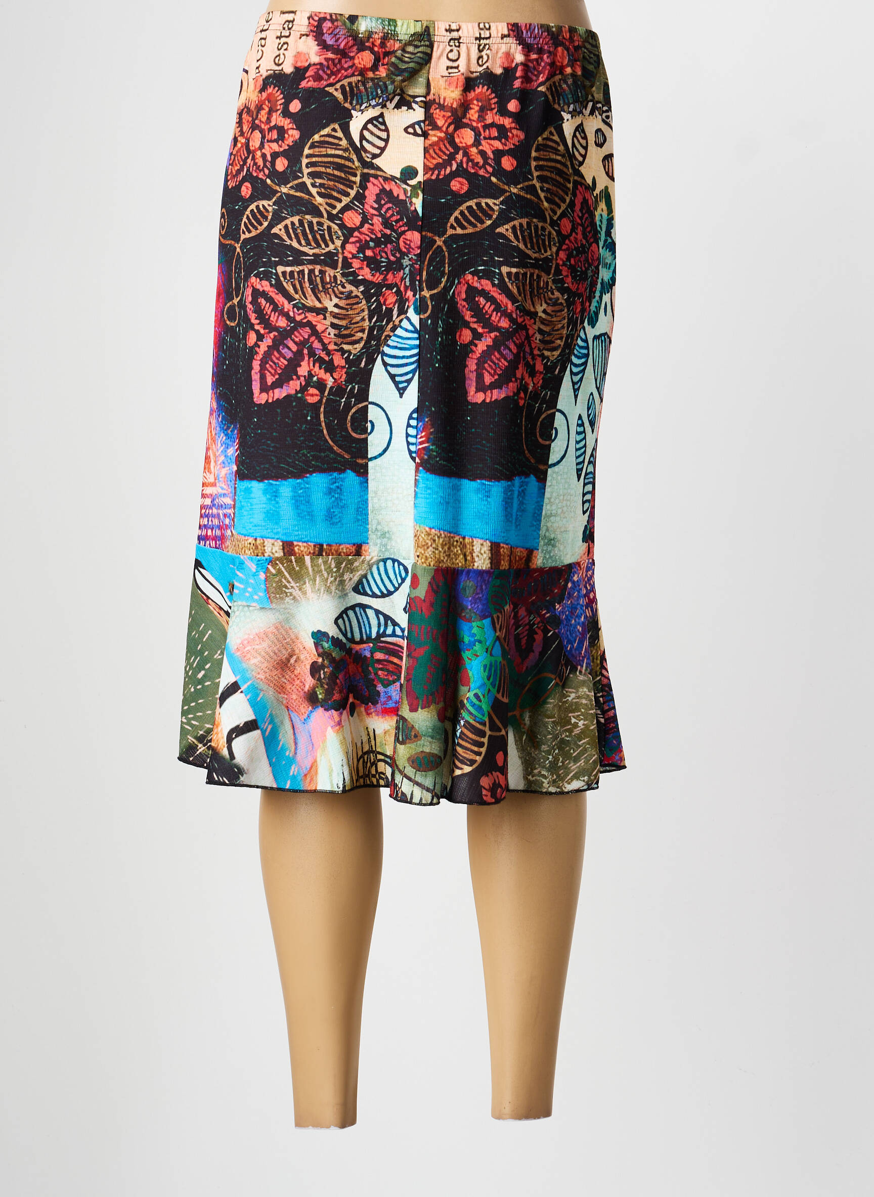 Jupe mi-longue stretch noir TELMAIL femme