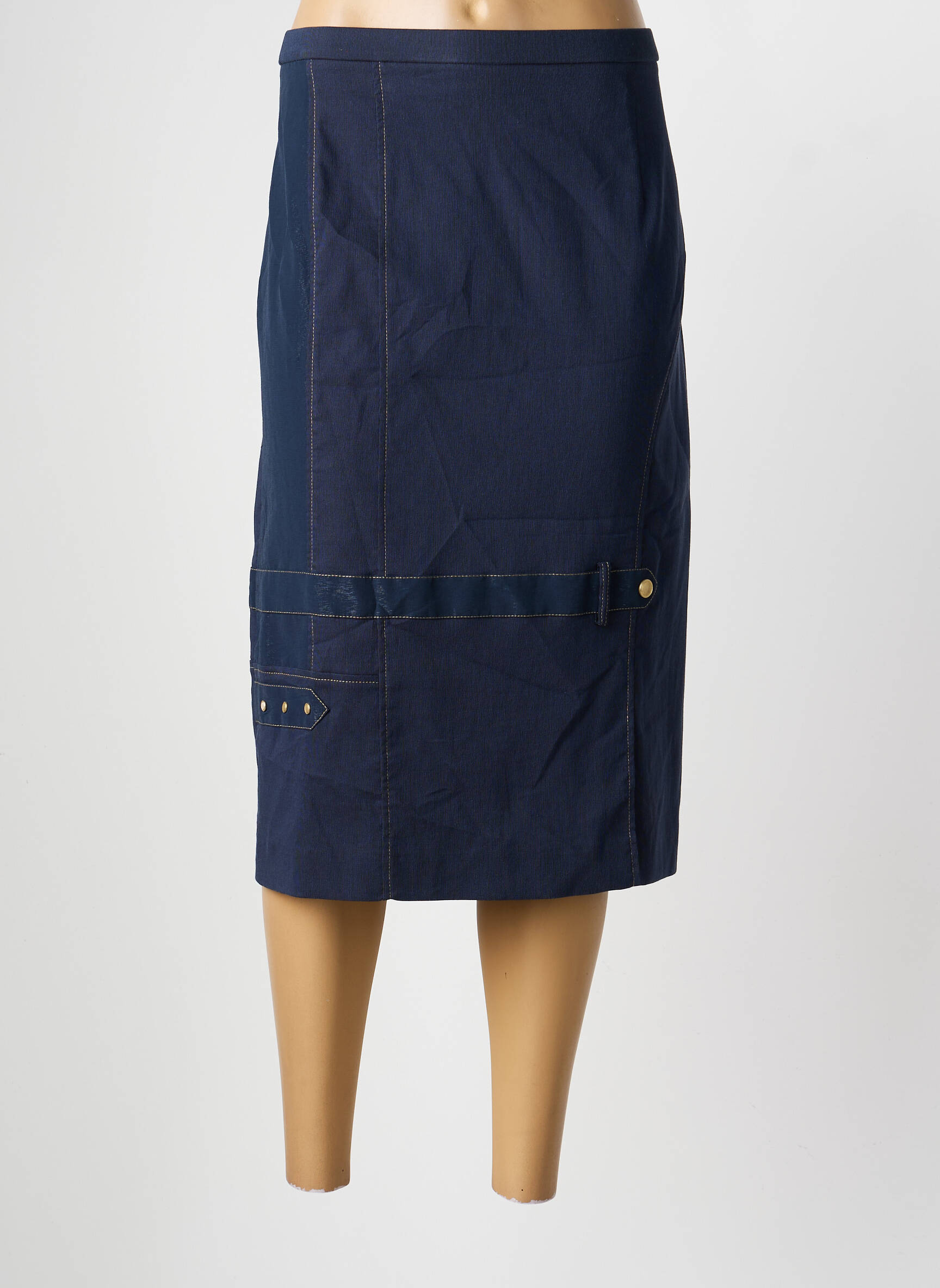 Jupe mi-longue stretch bleu PAUPORTÉ femme