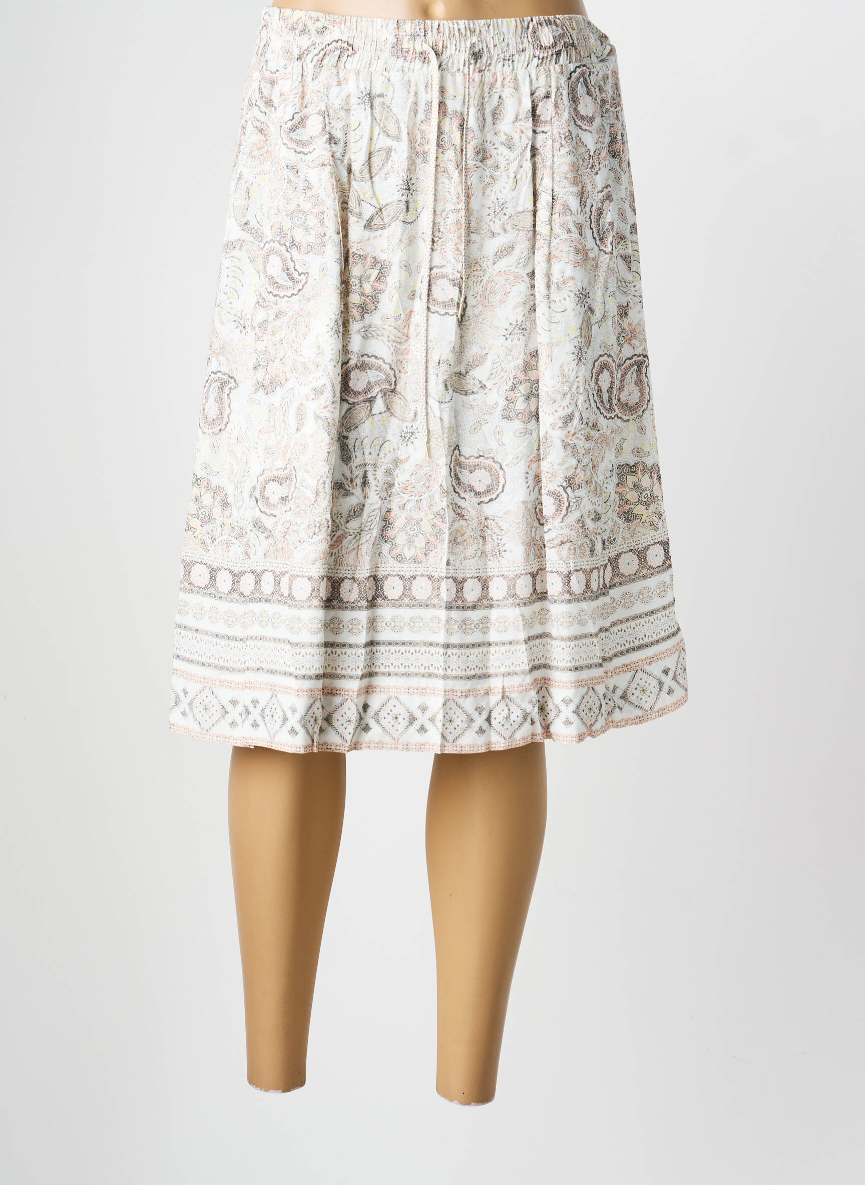Jupe mi-longue coupe évasée beige PAUPORTÉ femme