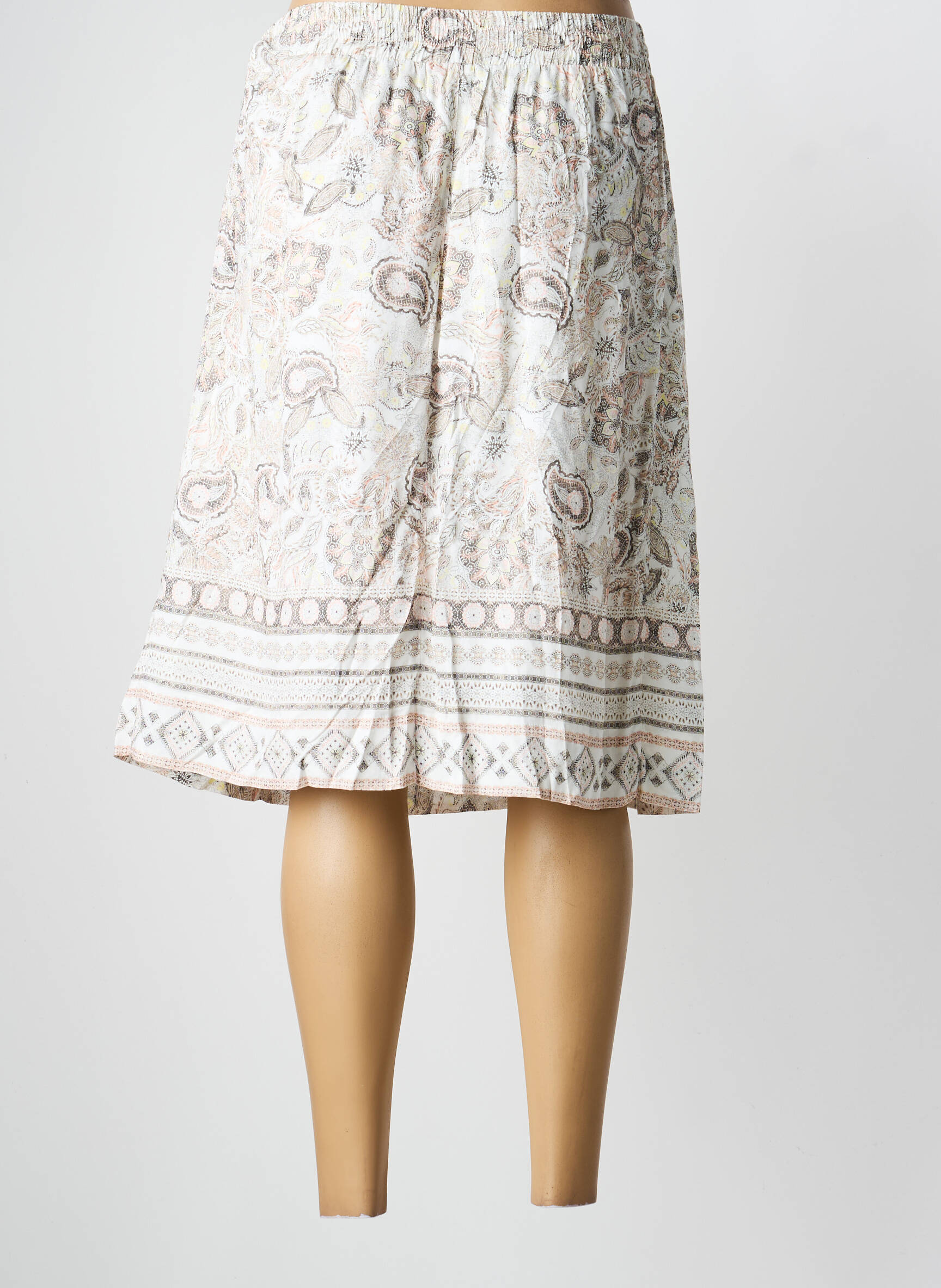 Jupe mi-longue coupe évasée beige PAUPORTÉ femme