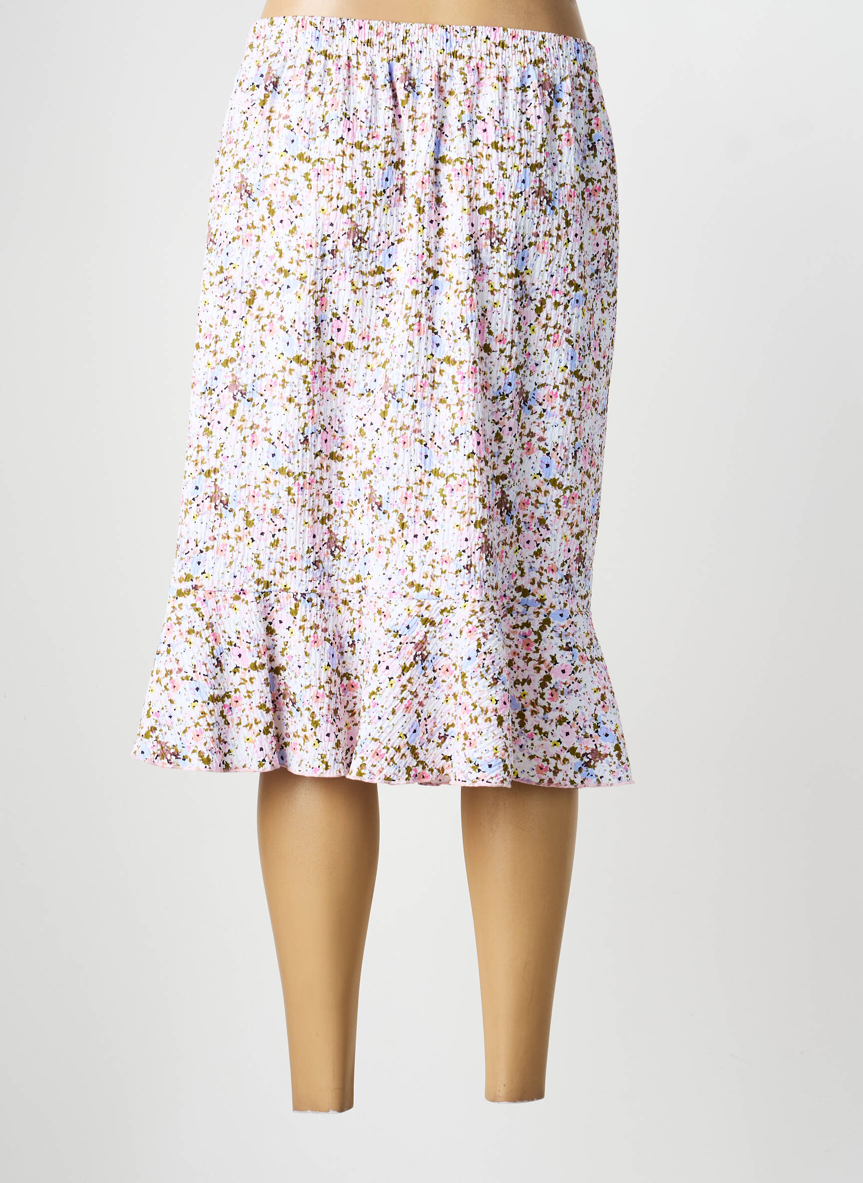 Jupe mi-longue taille normale rose GRIFFON femme