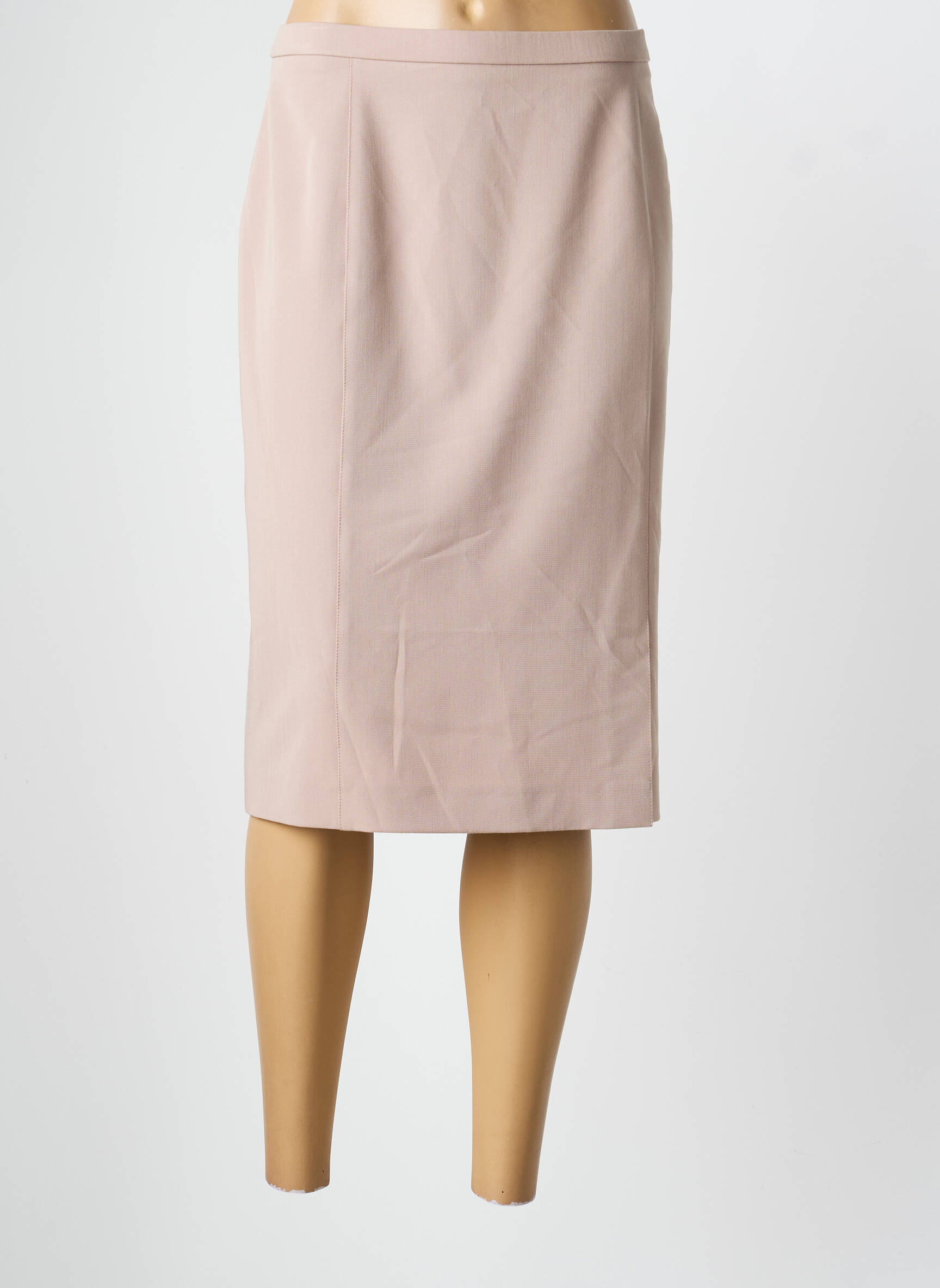 Jupe mi-longue taille à pinces marron PAUPORTÉ femme