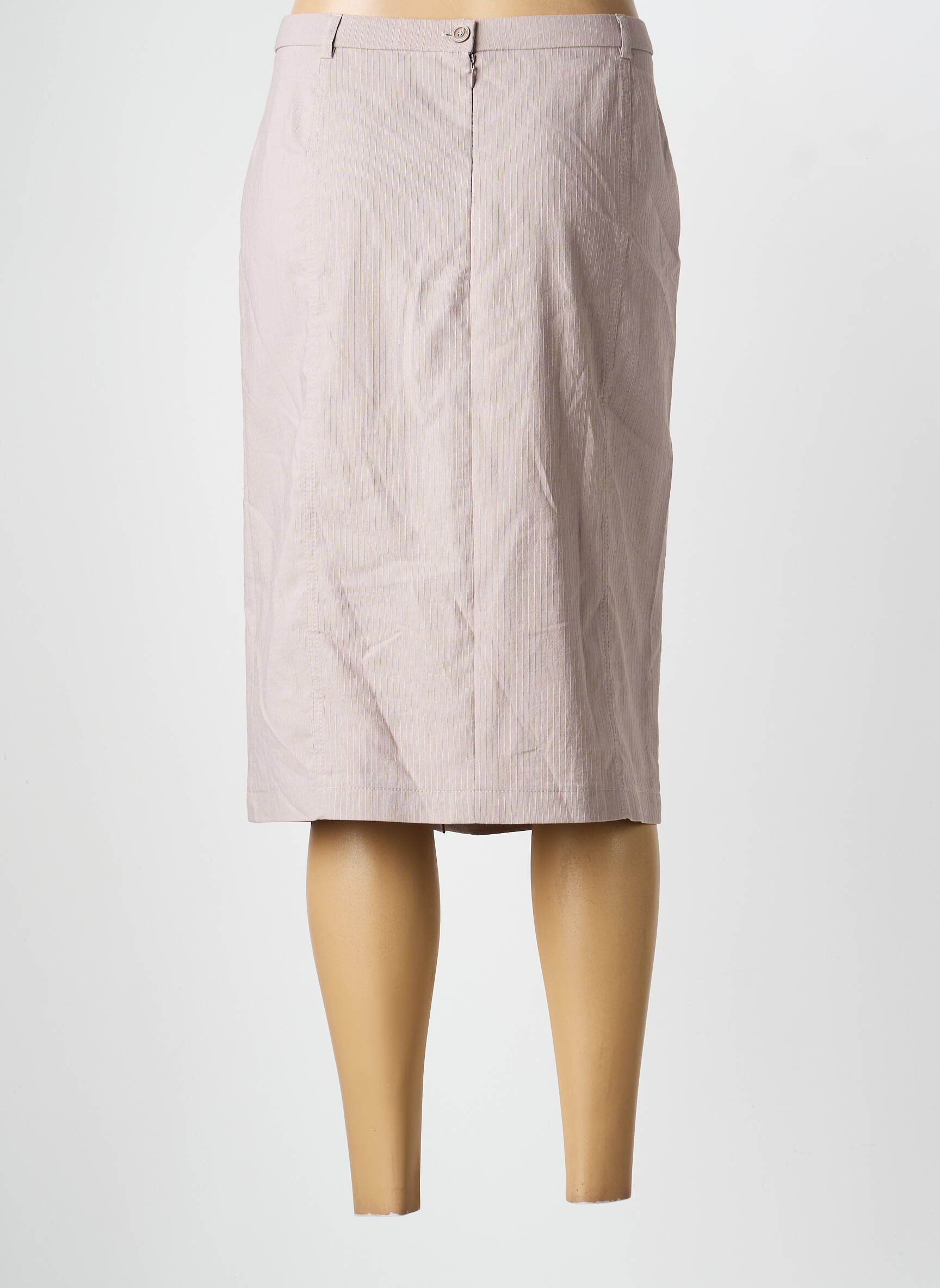 Jupe mi-longue coupe droite marron PAUPORTÉ femme