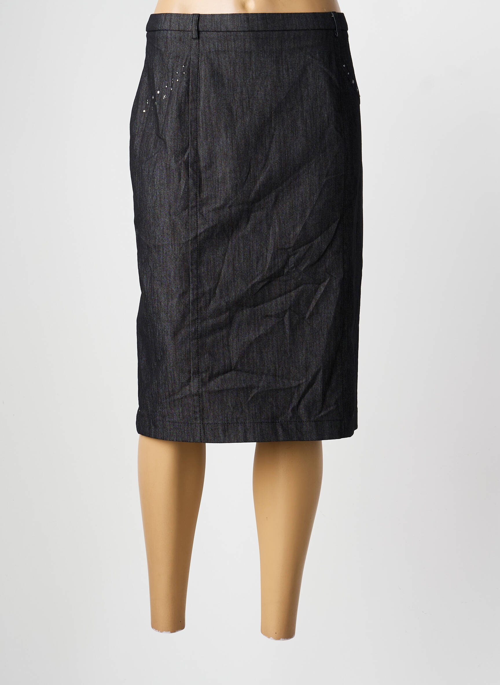 Jupe mi-longue taille à pinces noir PAUPORTÉ femme