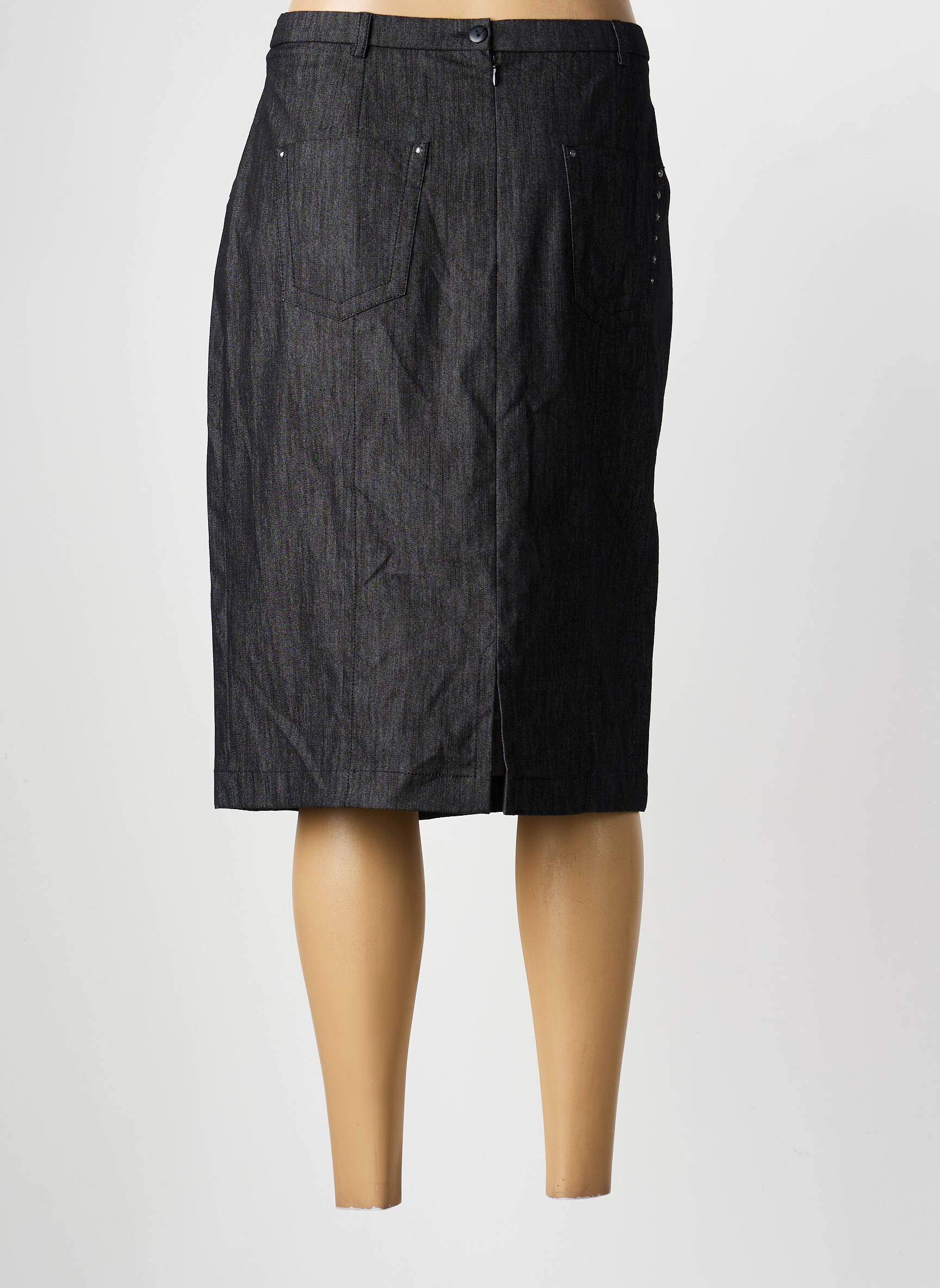 Jupe mi-longue taille à pinces noir PAUPORTÉ femme