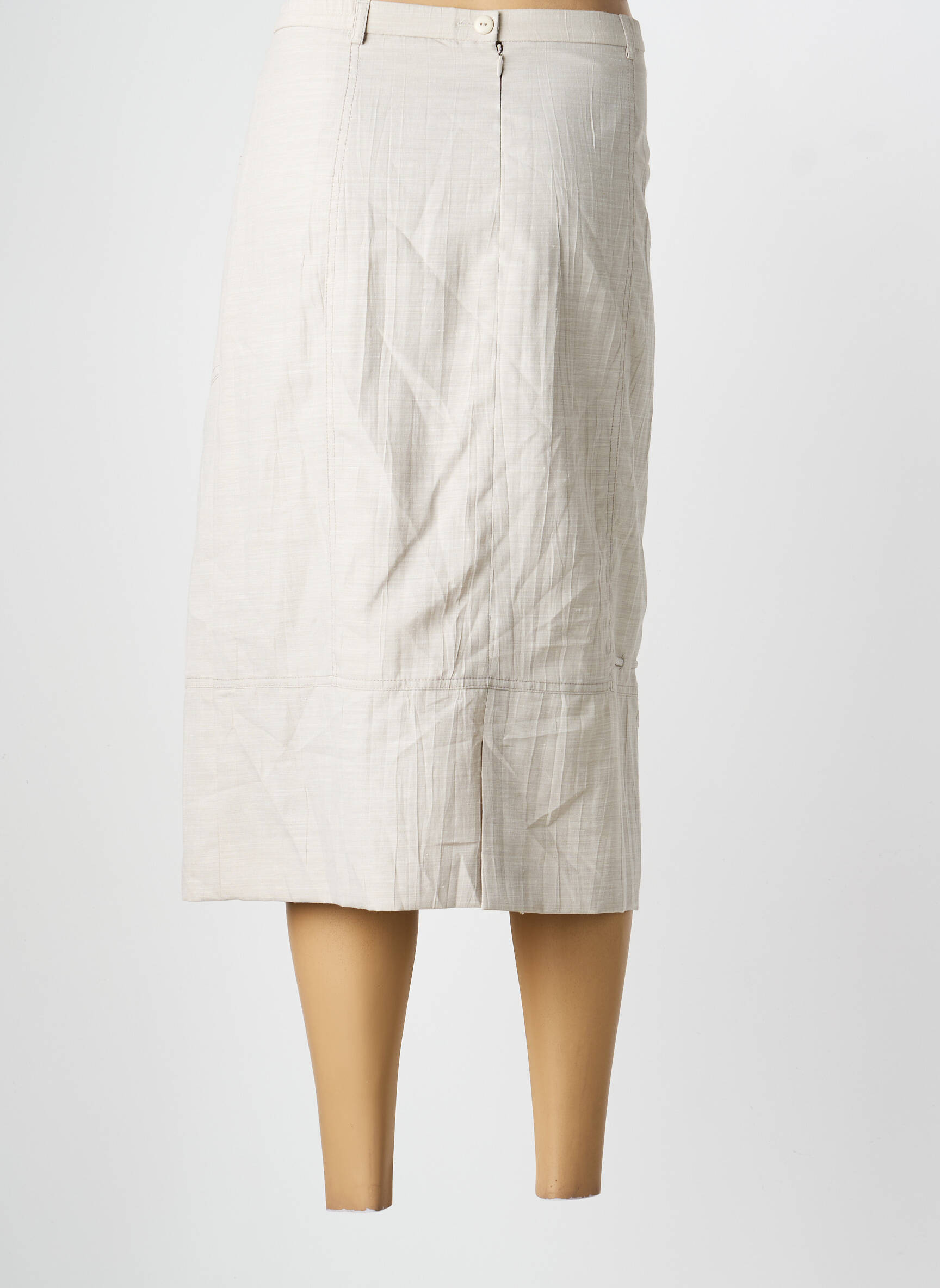 Jupe mi-longue taille à pinces beige PAUPORTÉ femme
