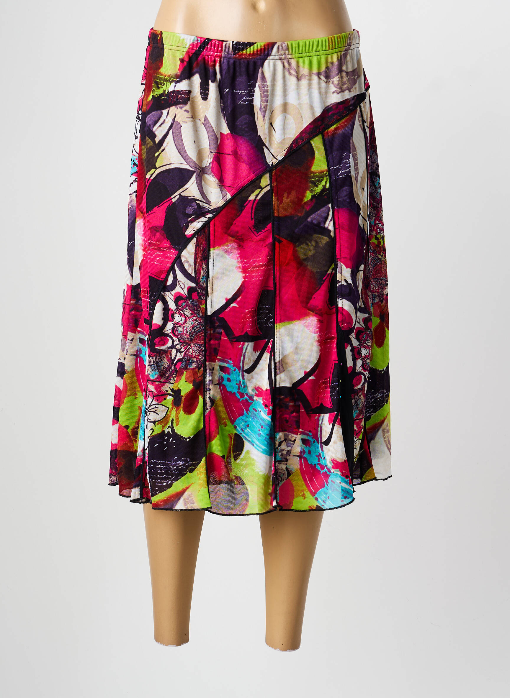 Jupe mi-longue taille normale rouge PAUPORTÉ femme