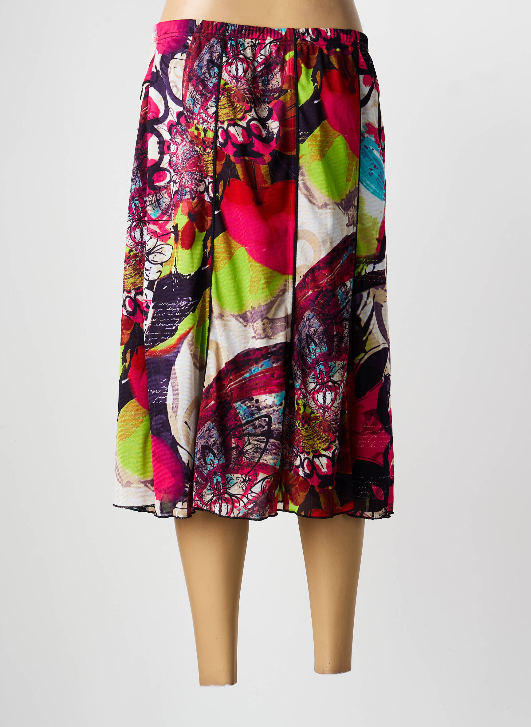 Jupe mi-longue taille normale rouge PAUPORTÉ femme