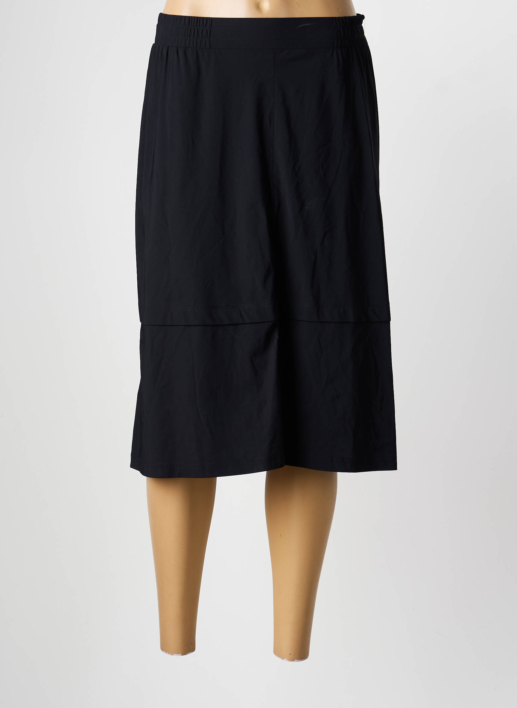 Jupe mi-longue coupe droite noir PAUPORTÉ femme