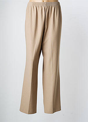 Pantalon droit tissage crêpe taille normale beige FINNKARELIA femme
