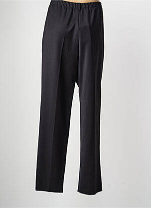 Pantalon droit tissage crêpe taille normale noir KARTING femme