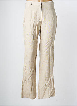 Pantalon droit taille à pinces taille normale beige LEWINGER femme