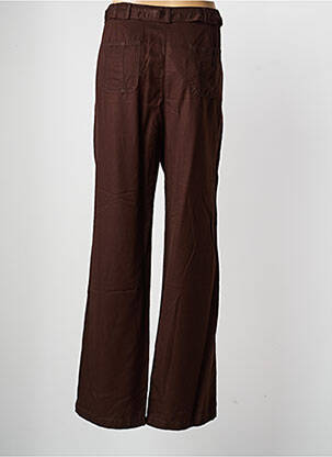Pantalon droit tissage popeline taille normale marron LEWINGER femme