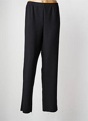 Pantalon droit tissage crêpe taille normale noir GRIFFON femme