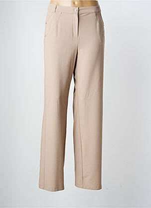 Pantalon droit tissage crêpe taille normale beige LEWINGER femme