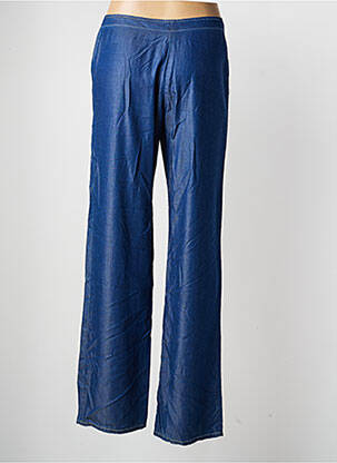 Pantalon large tissage popeline taille normale bleu QUATTRO femme
