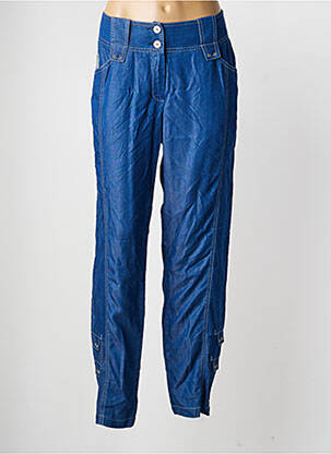 Pantalon slim tissage popeline taille normale bleu QUATTRO femme