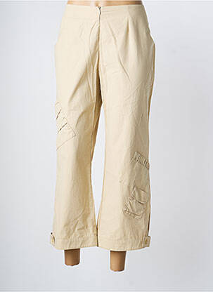 Pantalon 7/8 taille à pinces taille normale beige UN POINT C EST TOUT femme