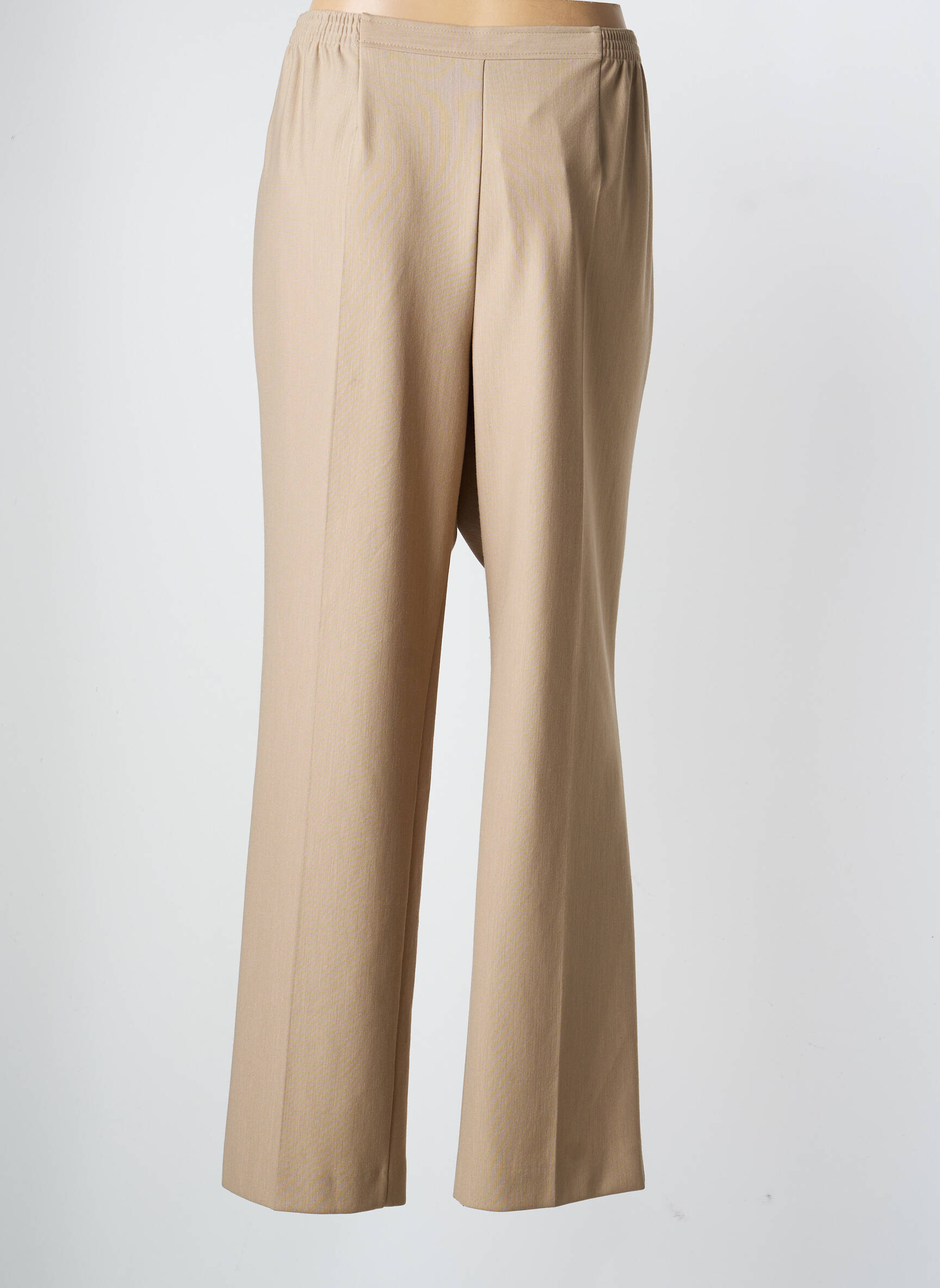 Pantalon droit tissage crêpe taille normale beige FINNKARELIA femme