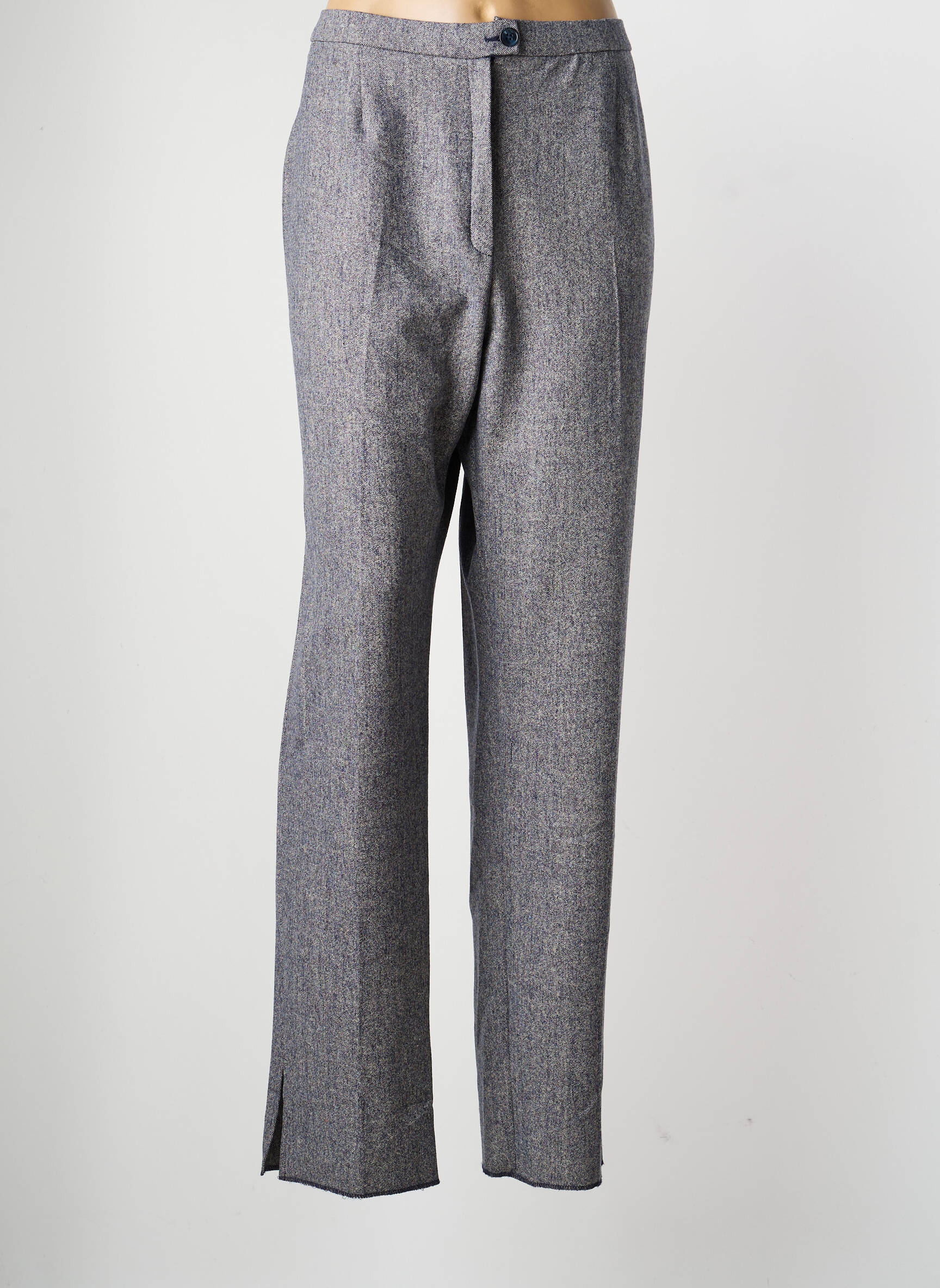 Pantalon droit taille à pinces taille normale bleu KARTING femme