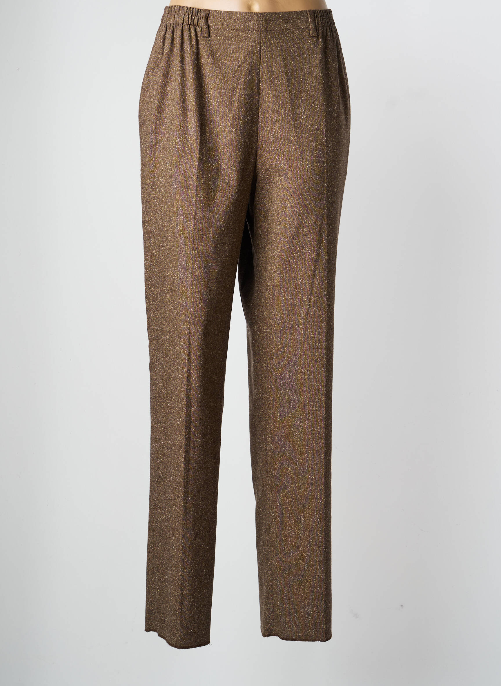 Pantalon slim taille élastique taille normale marron KARTING femme