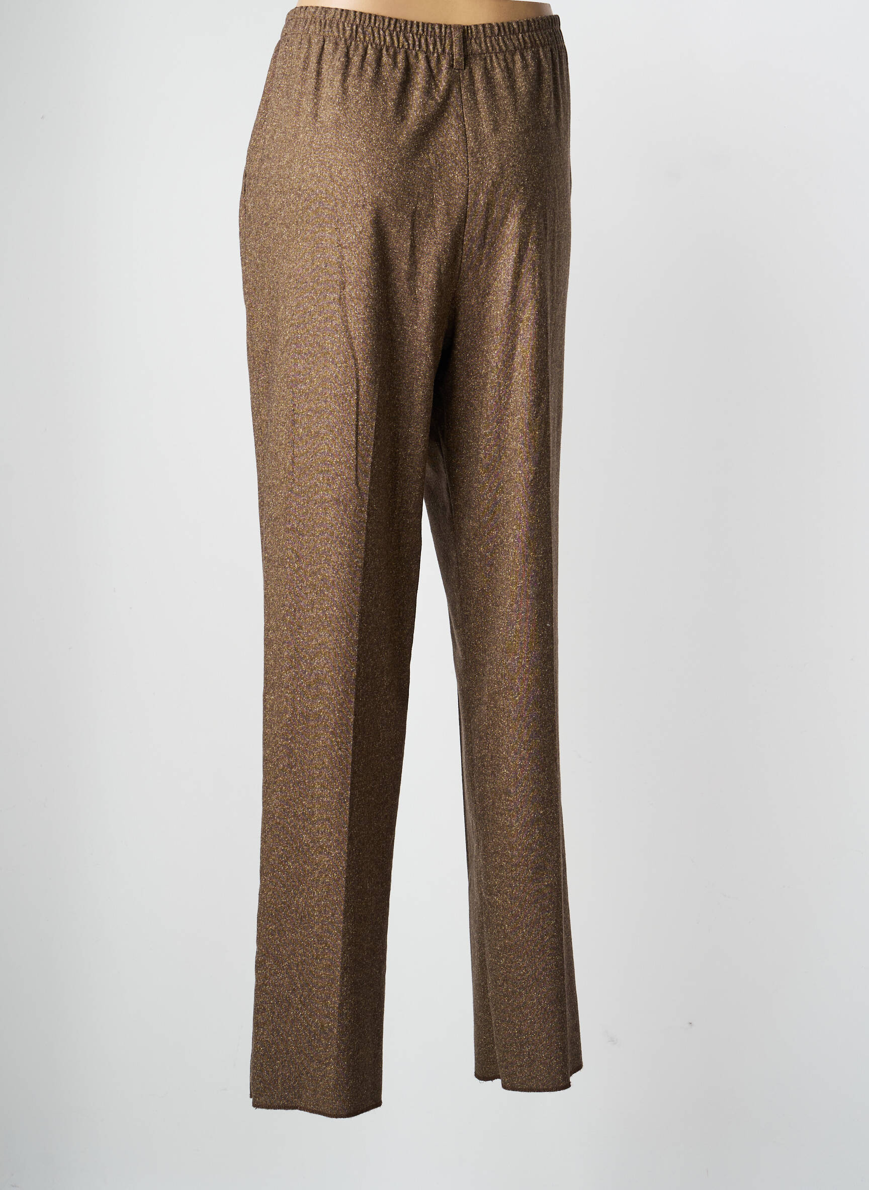 Pantalon slim taille élastique taille normale marron KARTING femme