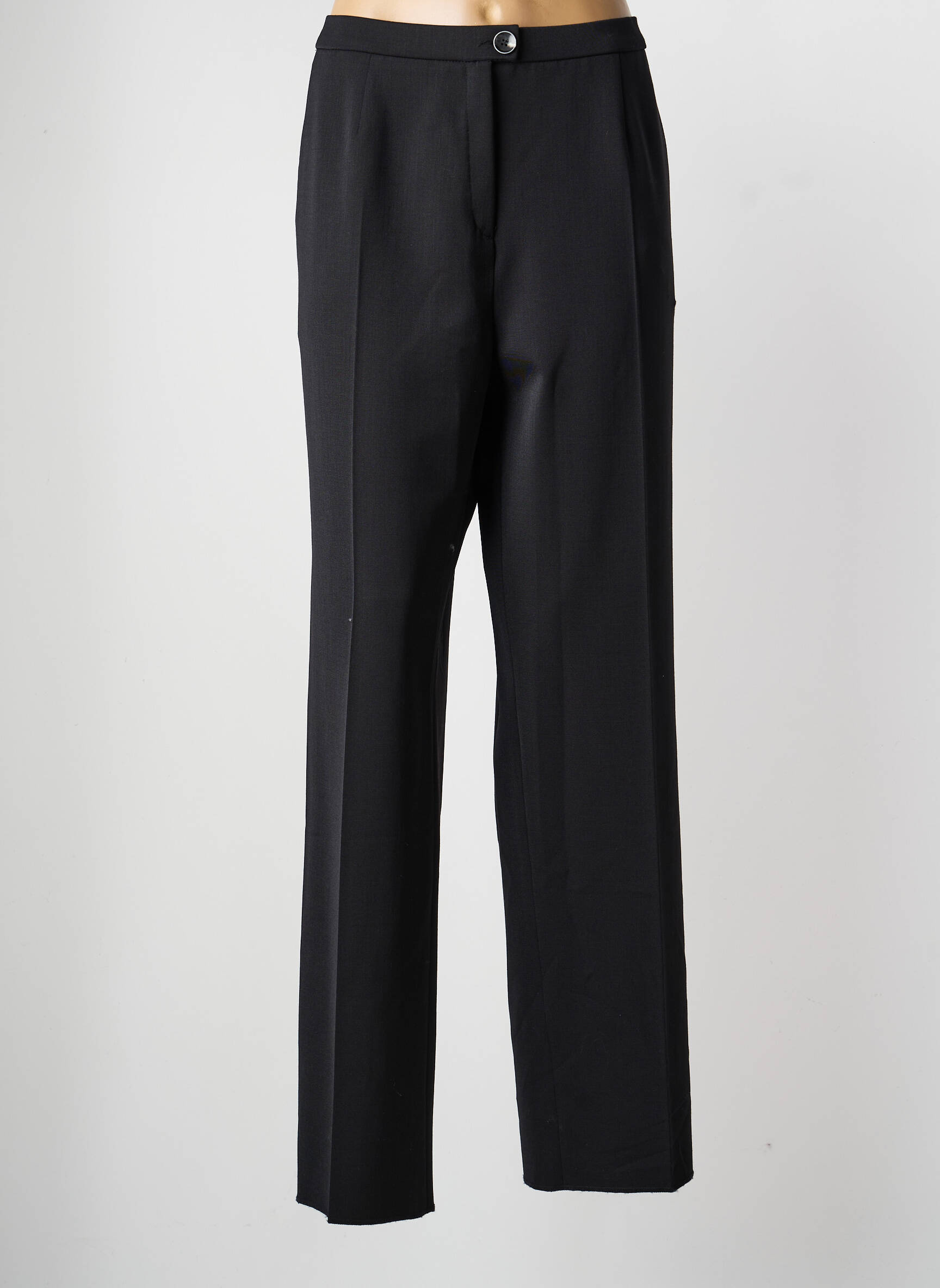 Pantalon droit tissage crêpe taille normale noir KARTING femme