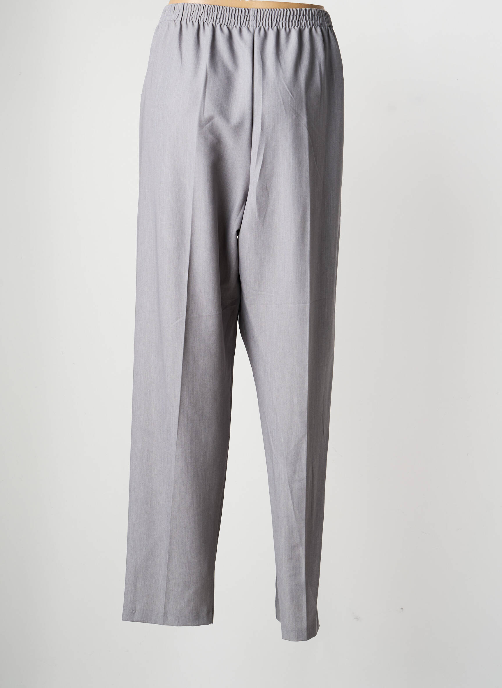 Pantalon droit taille élastique taille normale gris GRIFFON femme