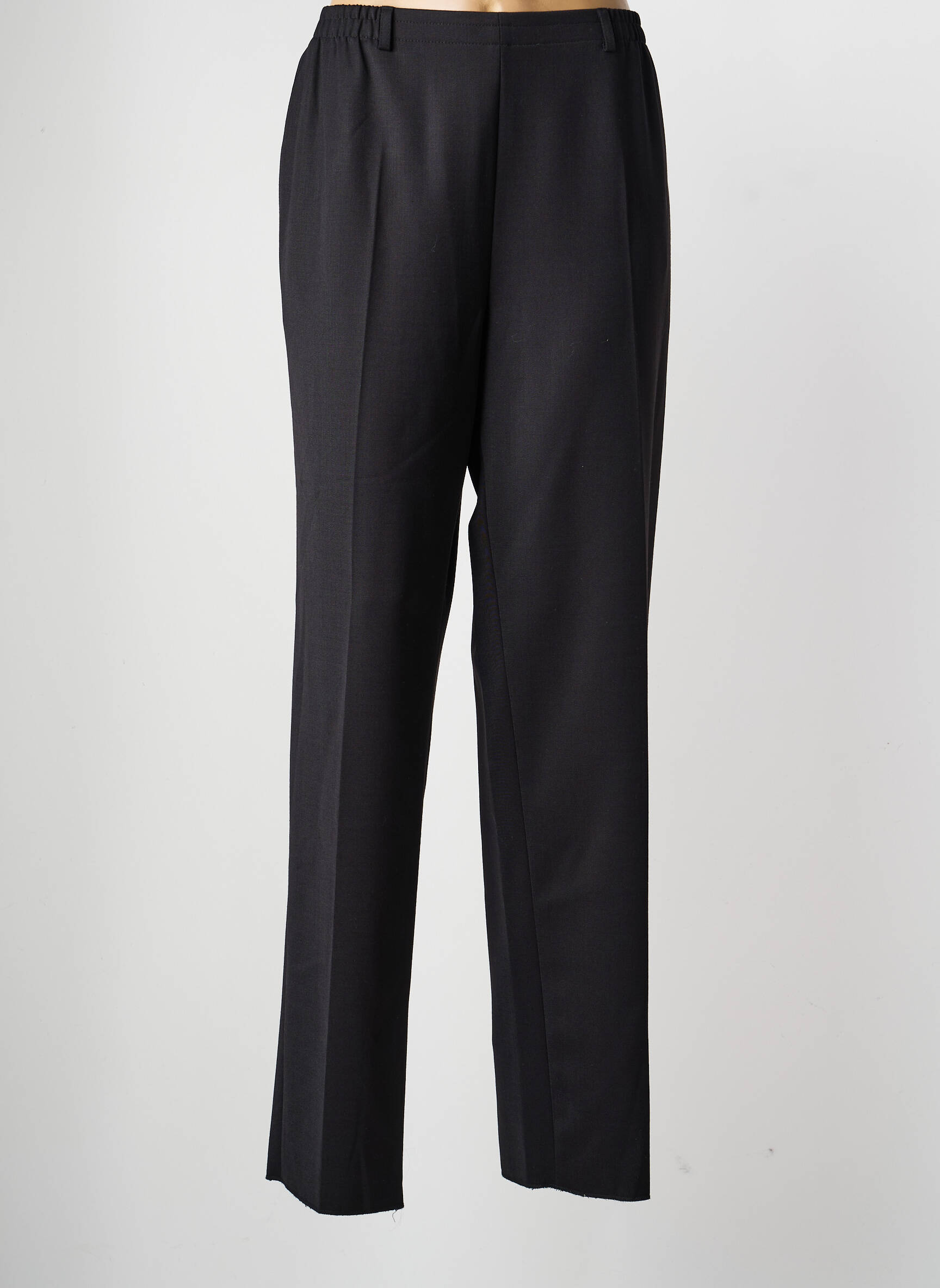 Pantalon droit tissage crêpe taille normale noir KARTING femme