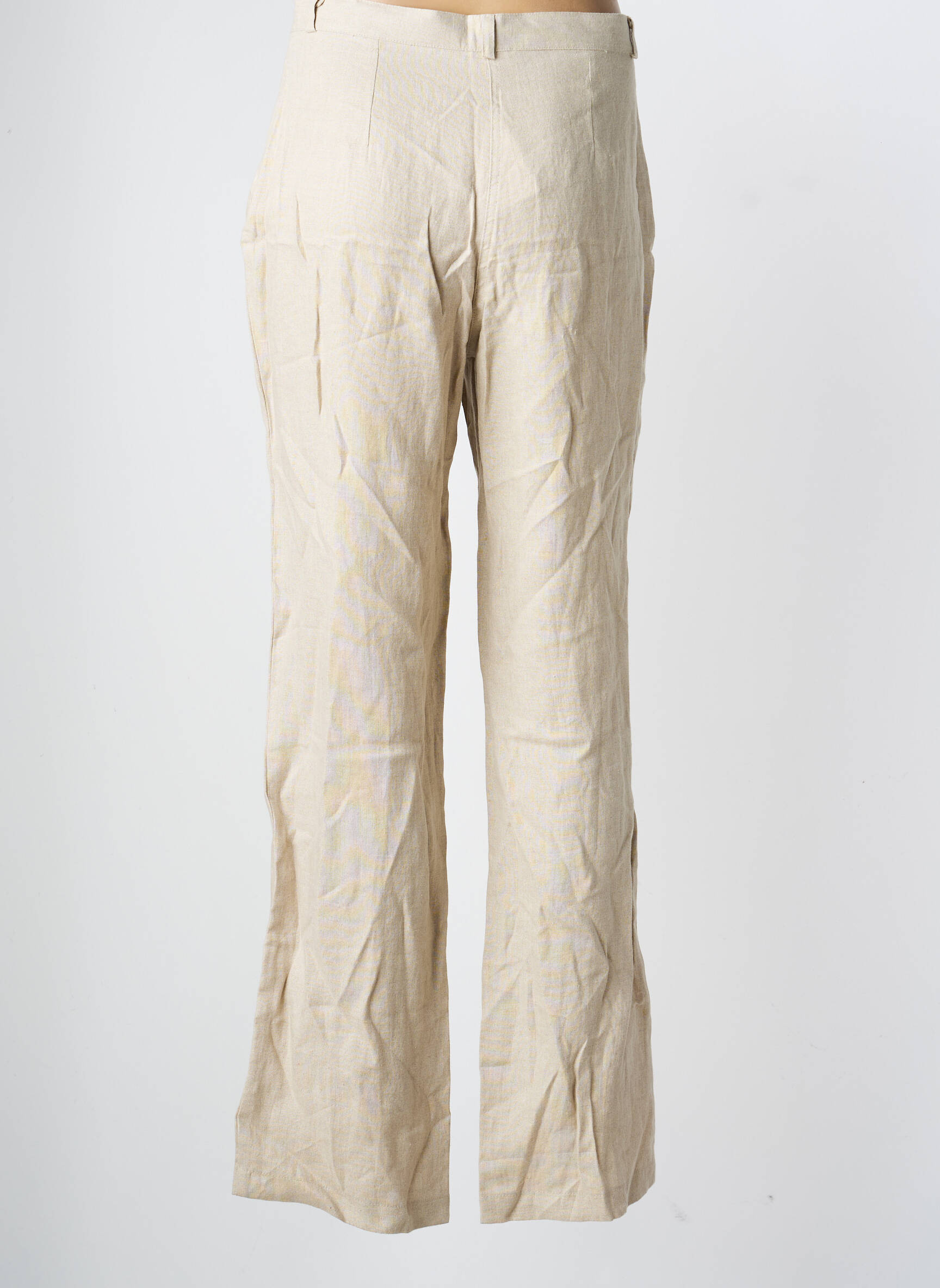 Pantalon droit taille à pinces taille normale beige LEWINGER femme