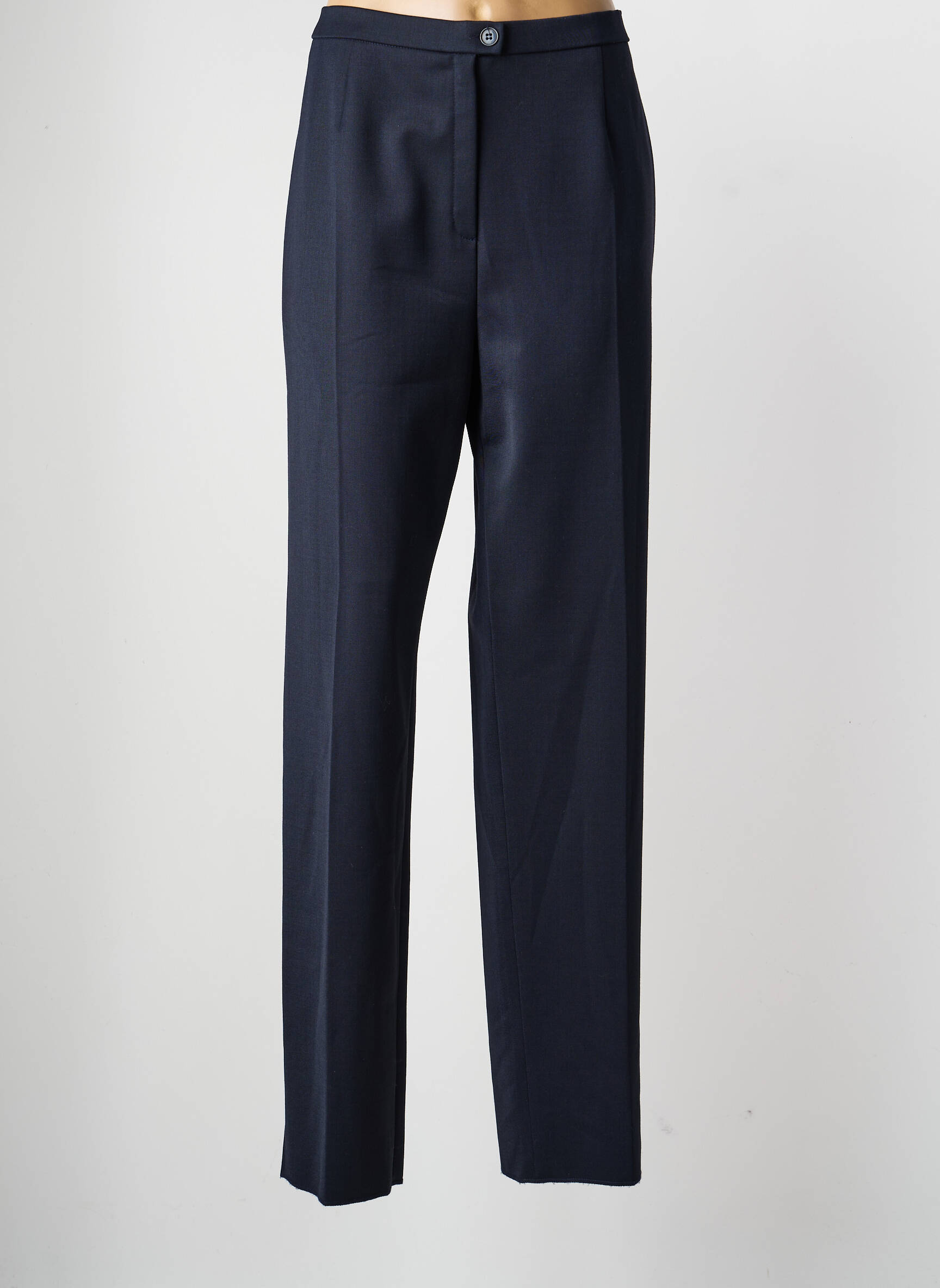 Pantalon droit tissage crêpe taille normale bleu KARTING femme