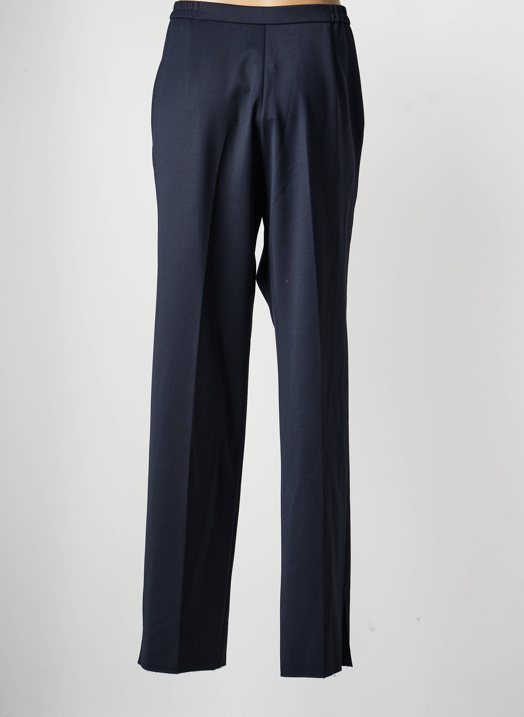 Pantalon droit tissage crêpe taille normale bleu KARTING femme