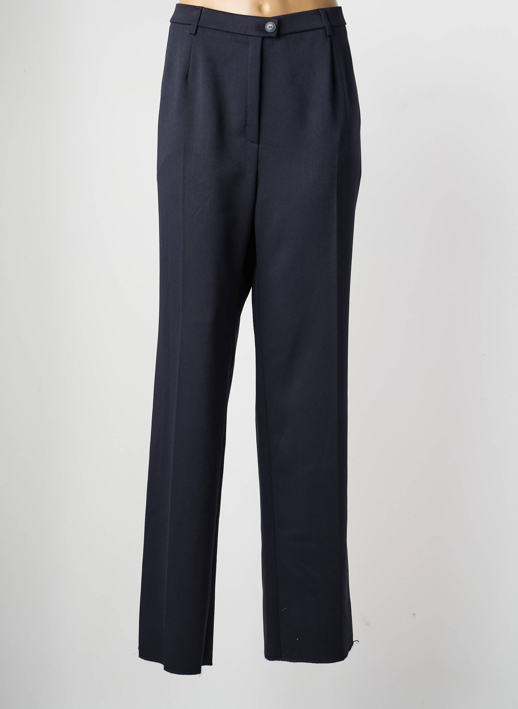 Pantalon droit tissage crêpe taille normale bleu KARTING femme