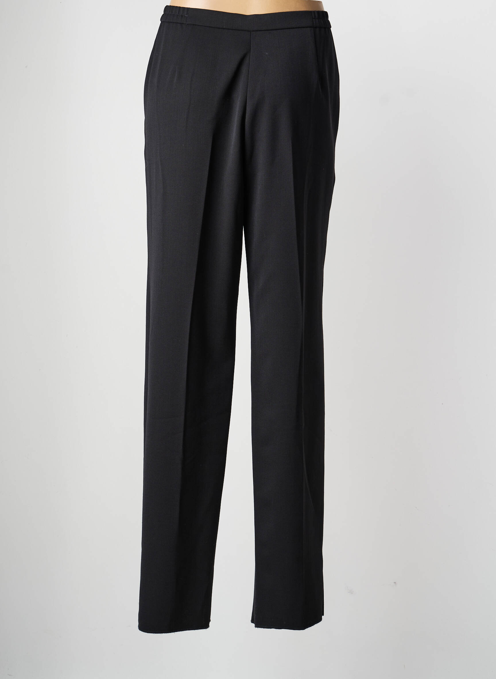 Pantalon droit tissage crêpe taille normale noir KARTING femme