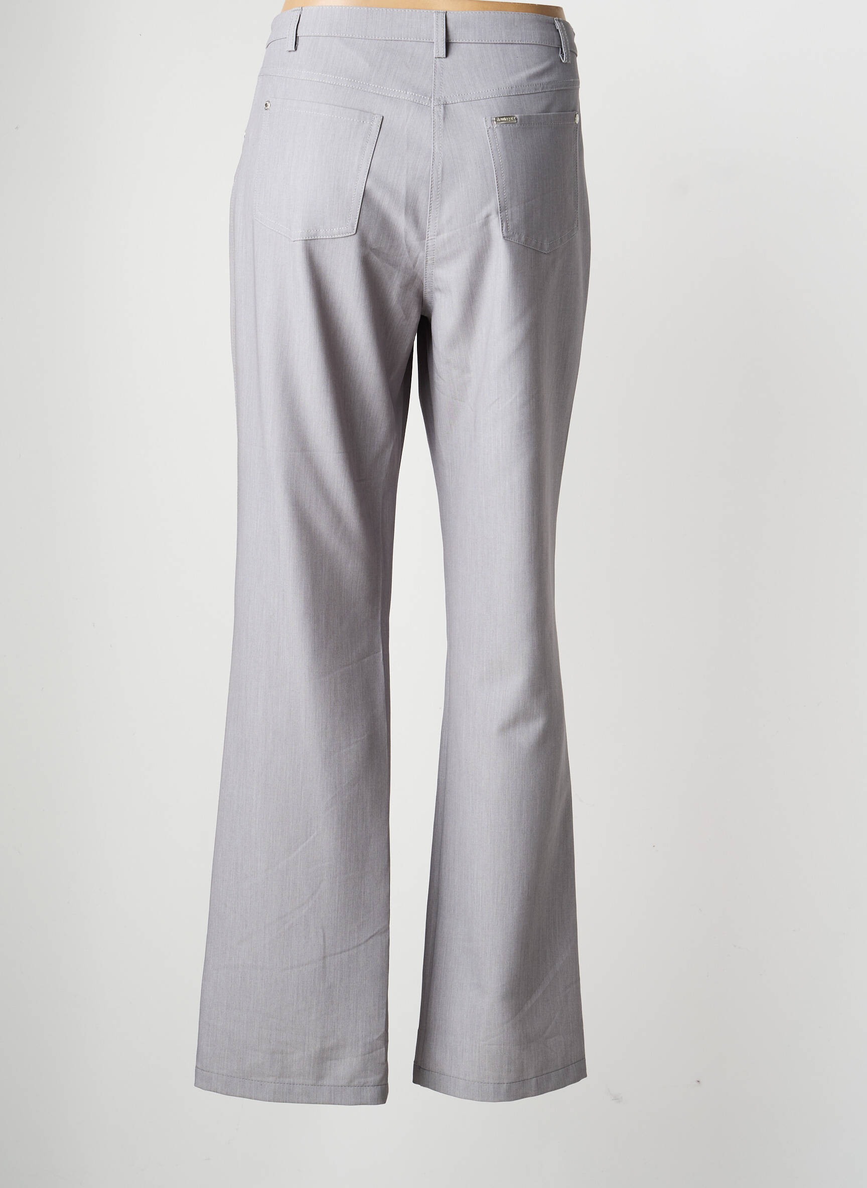 Pantalon droit fermeture zippée sous rabat boutonné taille normale gris LEWINGER femme