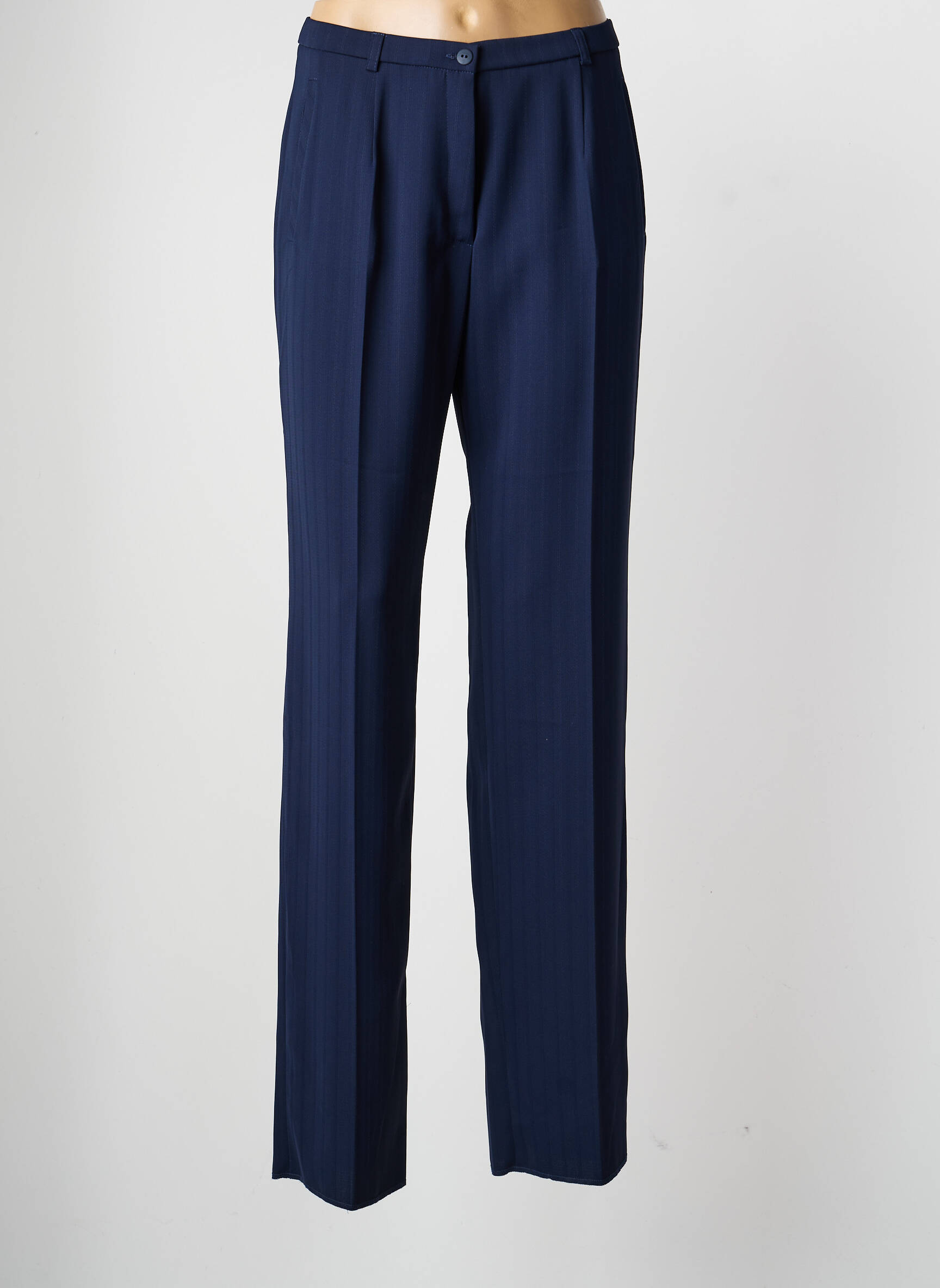 Pantalon droit tissage crêpe taille normale bleu PAUPORTÉ femme