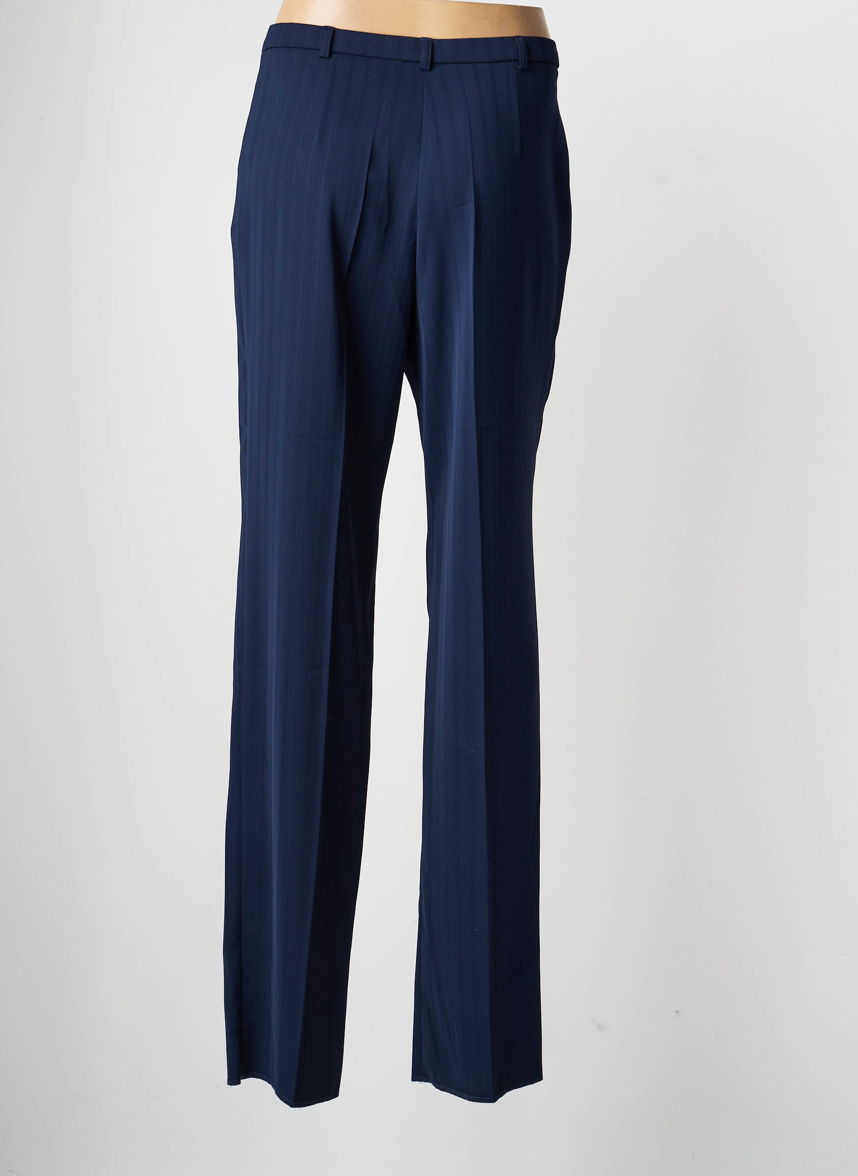 Pantalon droit tissage crêpe taille normale bleu PAUPORTÉ femme