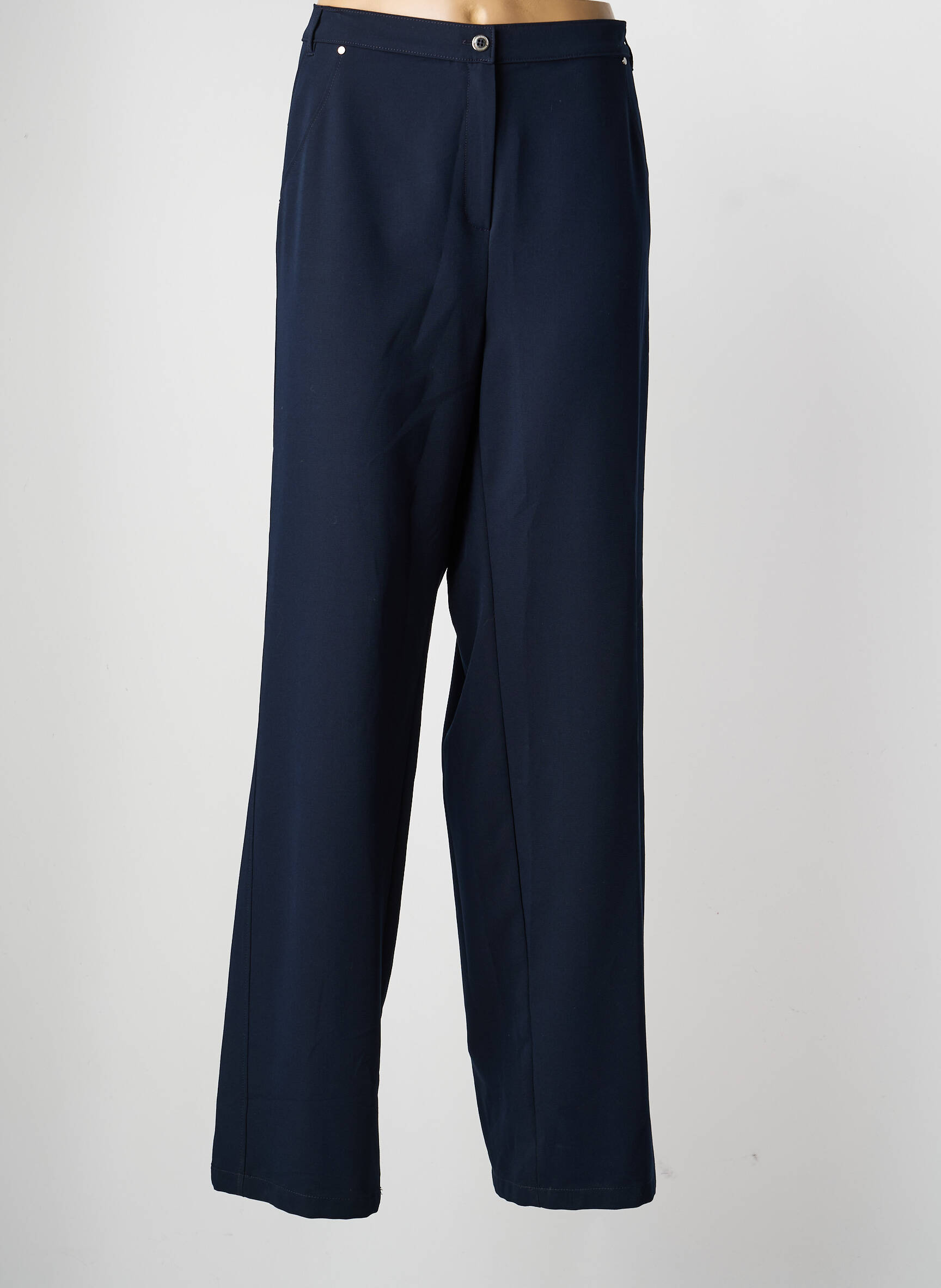 Pantalon droit taille élastique taille normale bleu LEWINGER femme